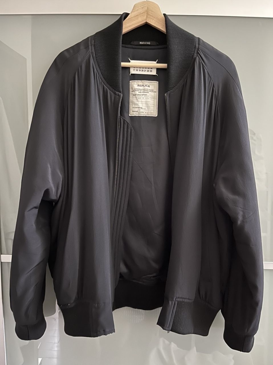 Pre-owned Maison Margiela Martin Margiela Line 4 13ss Replica Silk Bomber In Black