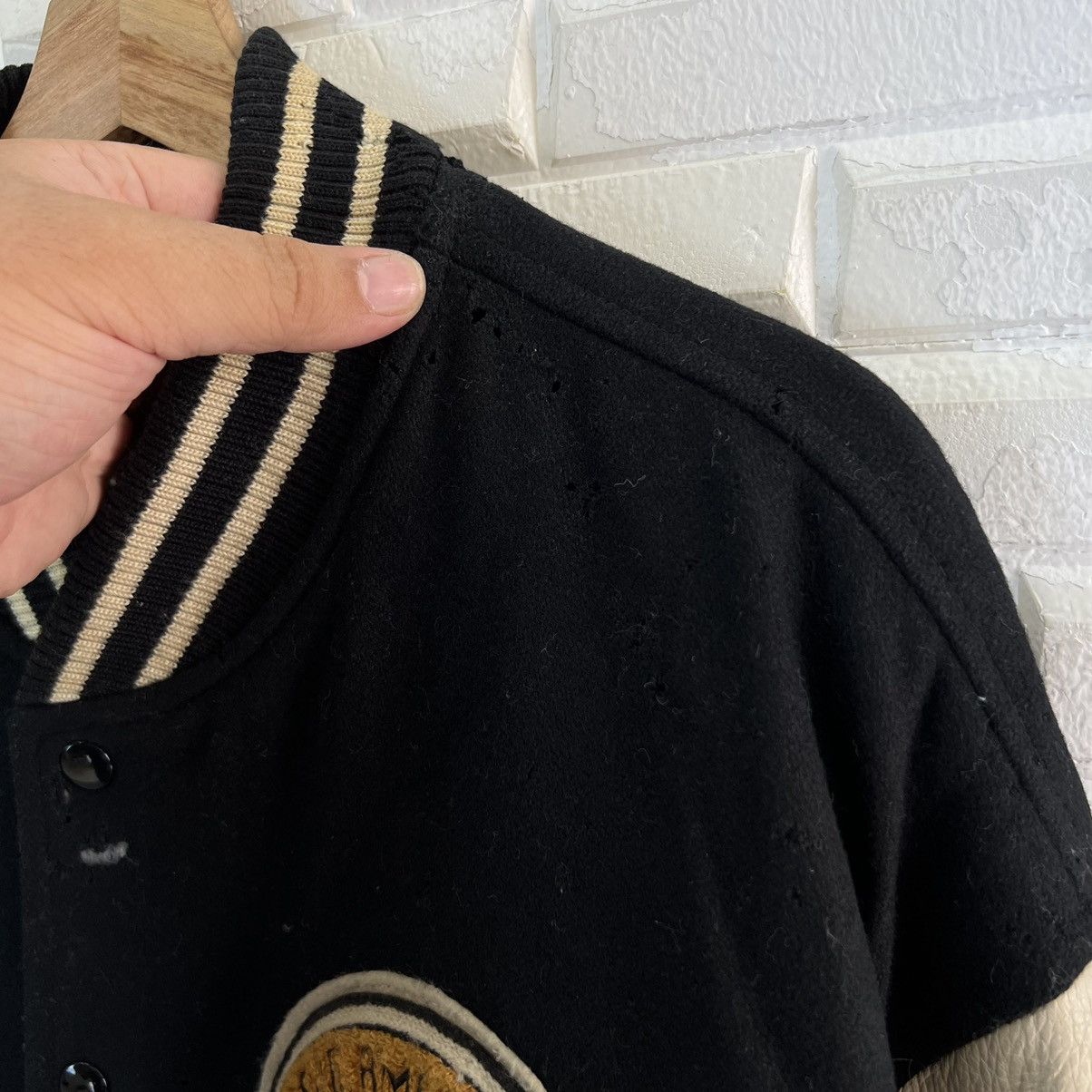 Japanese Brand VARSITY JACKET SCENE VICTORY BIG LOGO LEATHER HANDLING Size US L / EU 52-54 / 3 - 6 Thumbnail