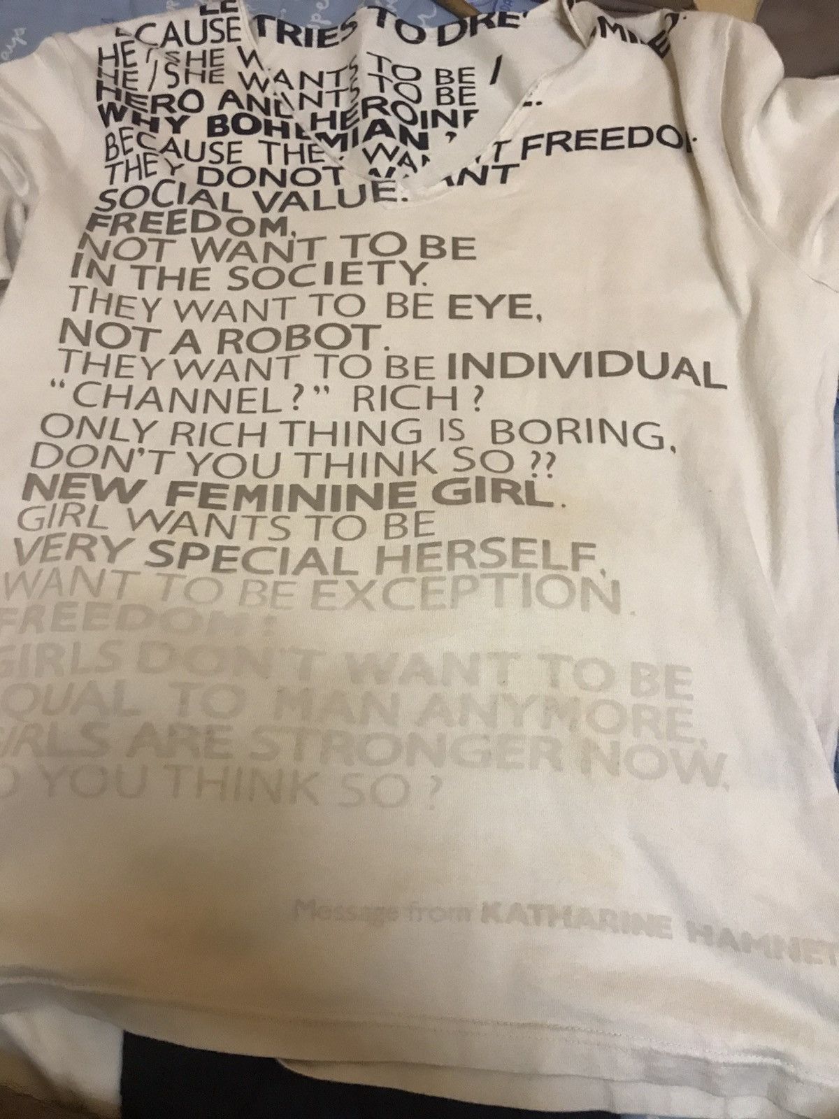 ‼️MESSAGE FROM KATHRINE HAMNETT TSHIRT 3quater‼️