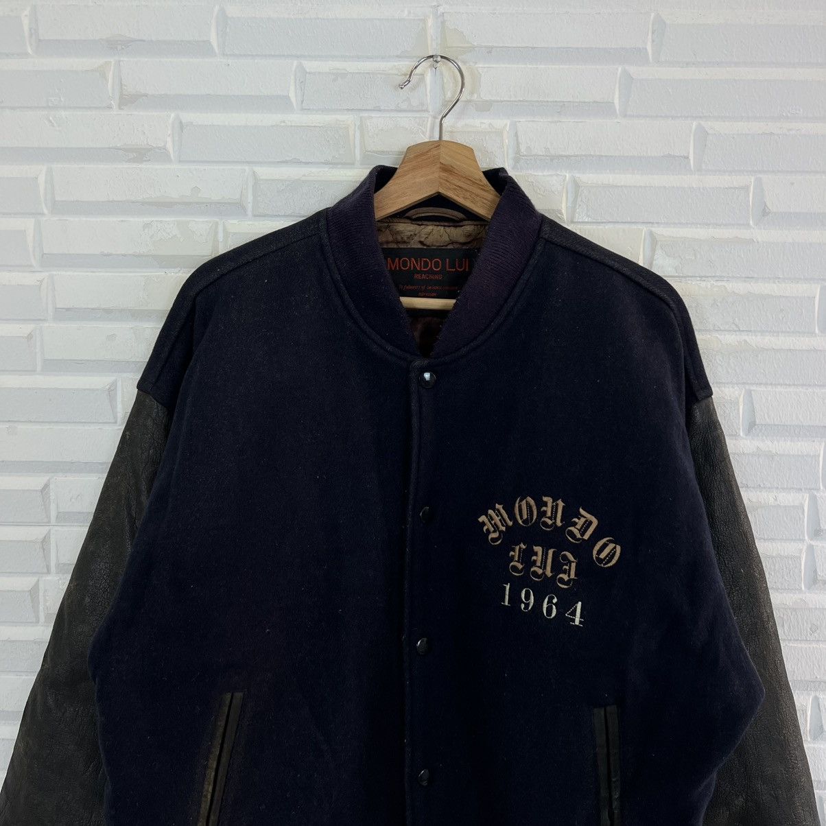 Japanese Brand VINTAGE VARSITY JACKET MONDO LUI BIG LOGO LEATHER HANDLING Size US M / EU 48-50 / 2 - 4 Thumbnail