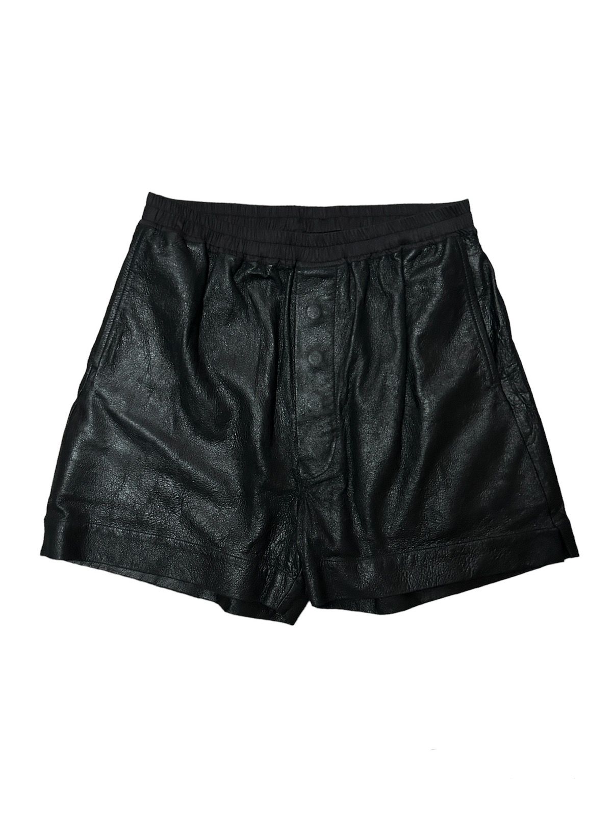 Pre-owned Rick Owens S/s 2018 Dirt Blistered Lambskin Shorts In Black