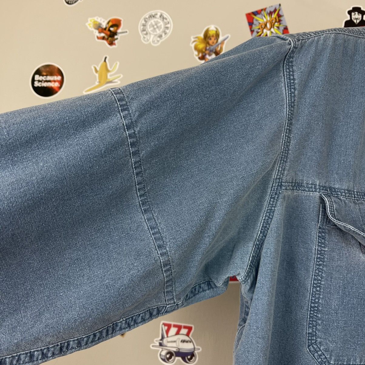 Vintage Vintage 90s Workwear Chore Shirt w/ Velcro Pockets Size US L / EU 52-54 / 3 - 4 Thumbnail