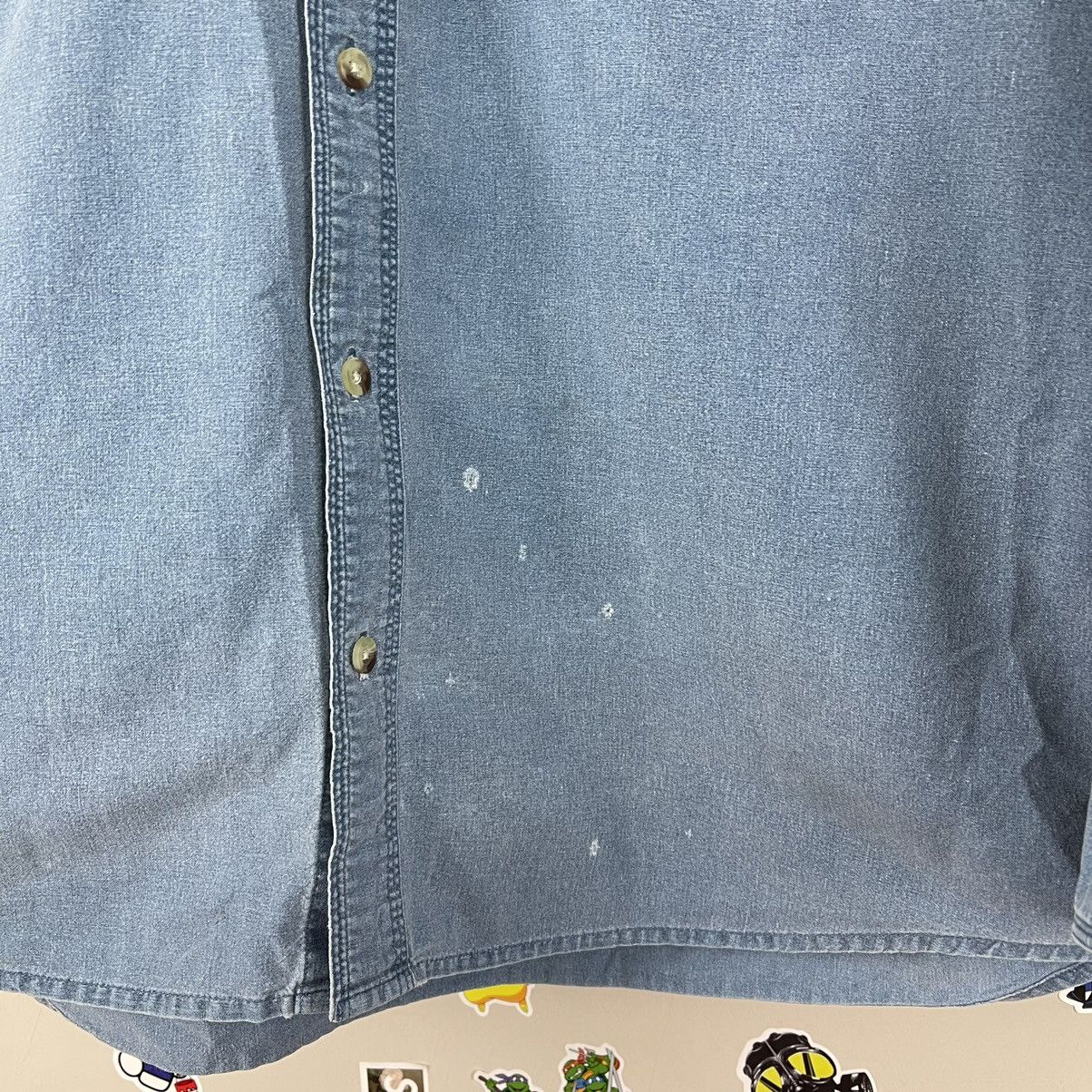 Vintage Vintage 90s Workwear Chore Shirt w/ Velcro Pockets Size US L / EU 52-54 / 3 - 2 Thumbnail