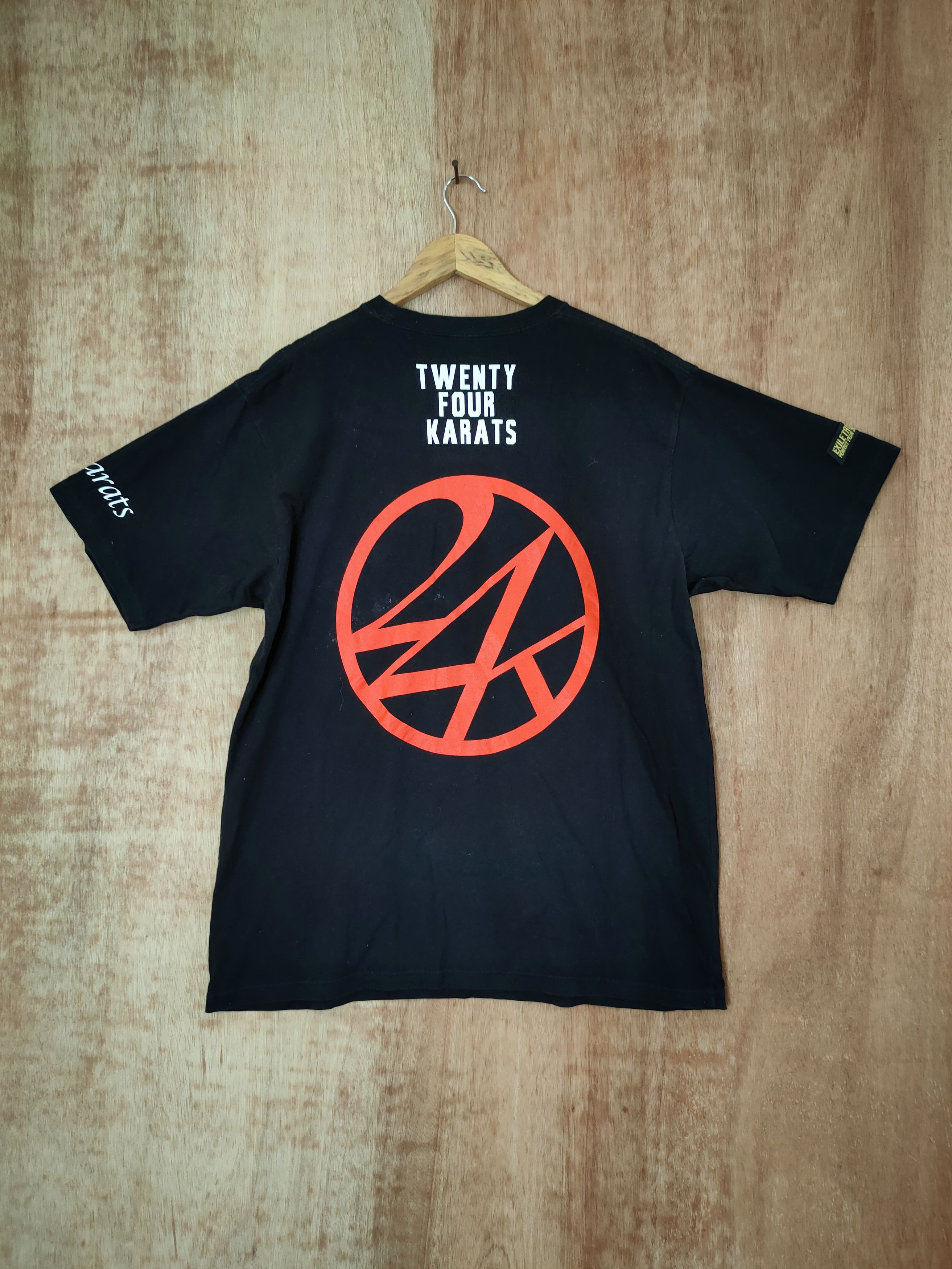 Japanese Brand DLL Twenty Four Karats black big logo tee #46-636 Size US XL / EU 56 / 4 - 6 Thumbnail