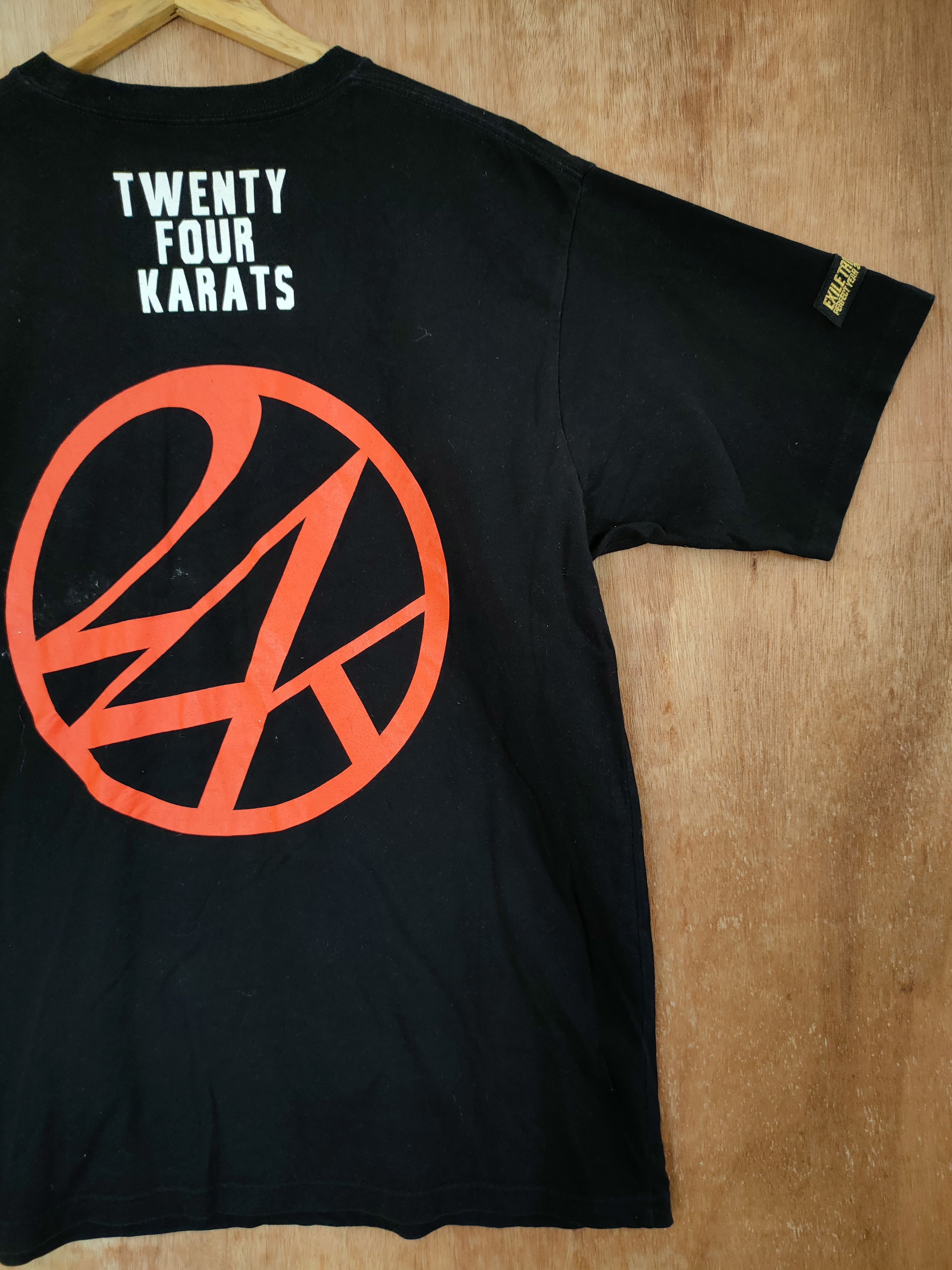 Japanese Brand DLL Twenty Four Karats black big logo tee #46-636 Size US XL / EU 56 / 4 - 8 Thumbnail