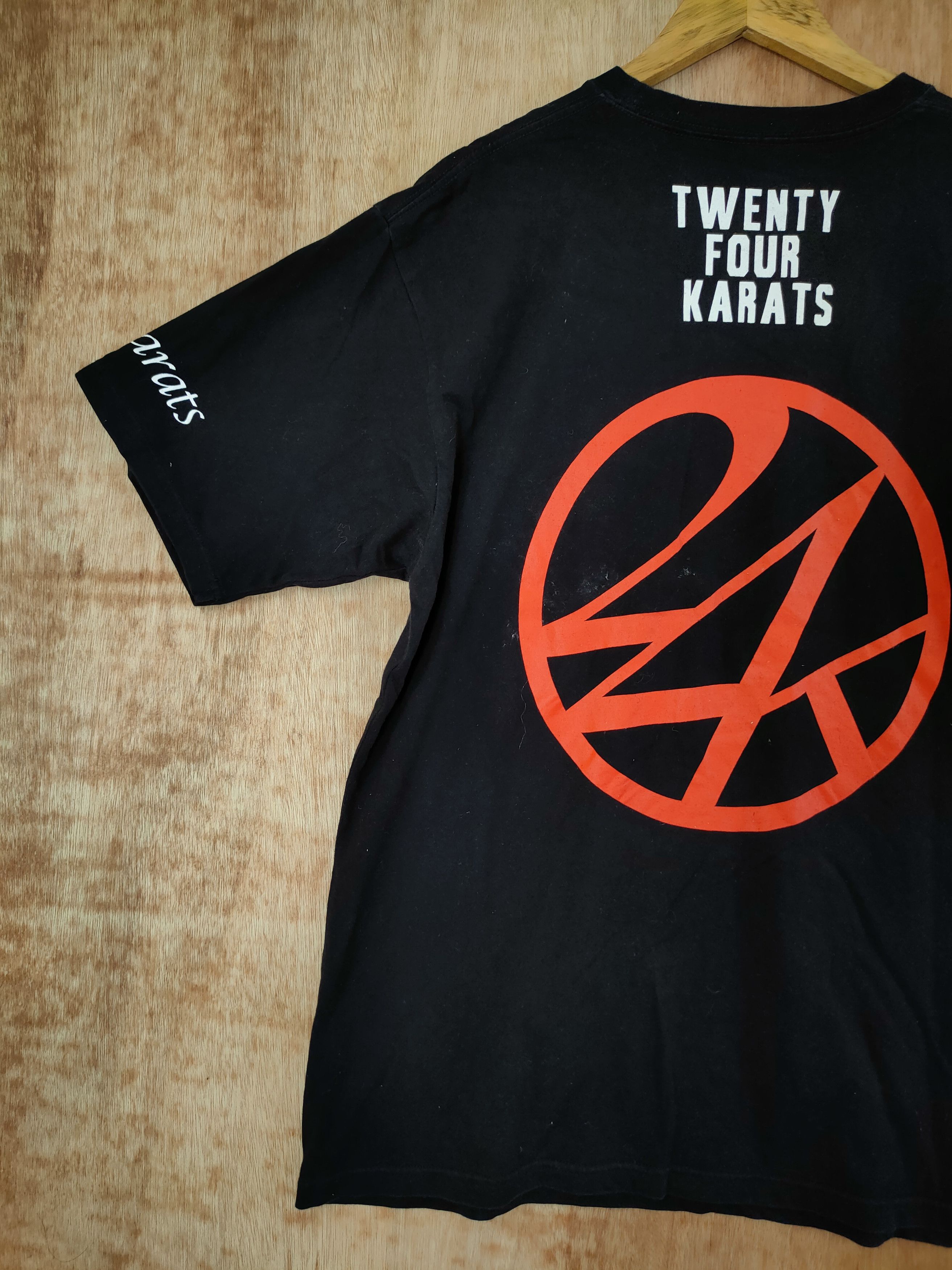 Japanese Brand DLL Twenty Four Karats black big logo tee #46-636 Size US XL / EU 56 / 4 - 7 Thumbnail