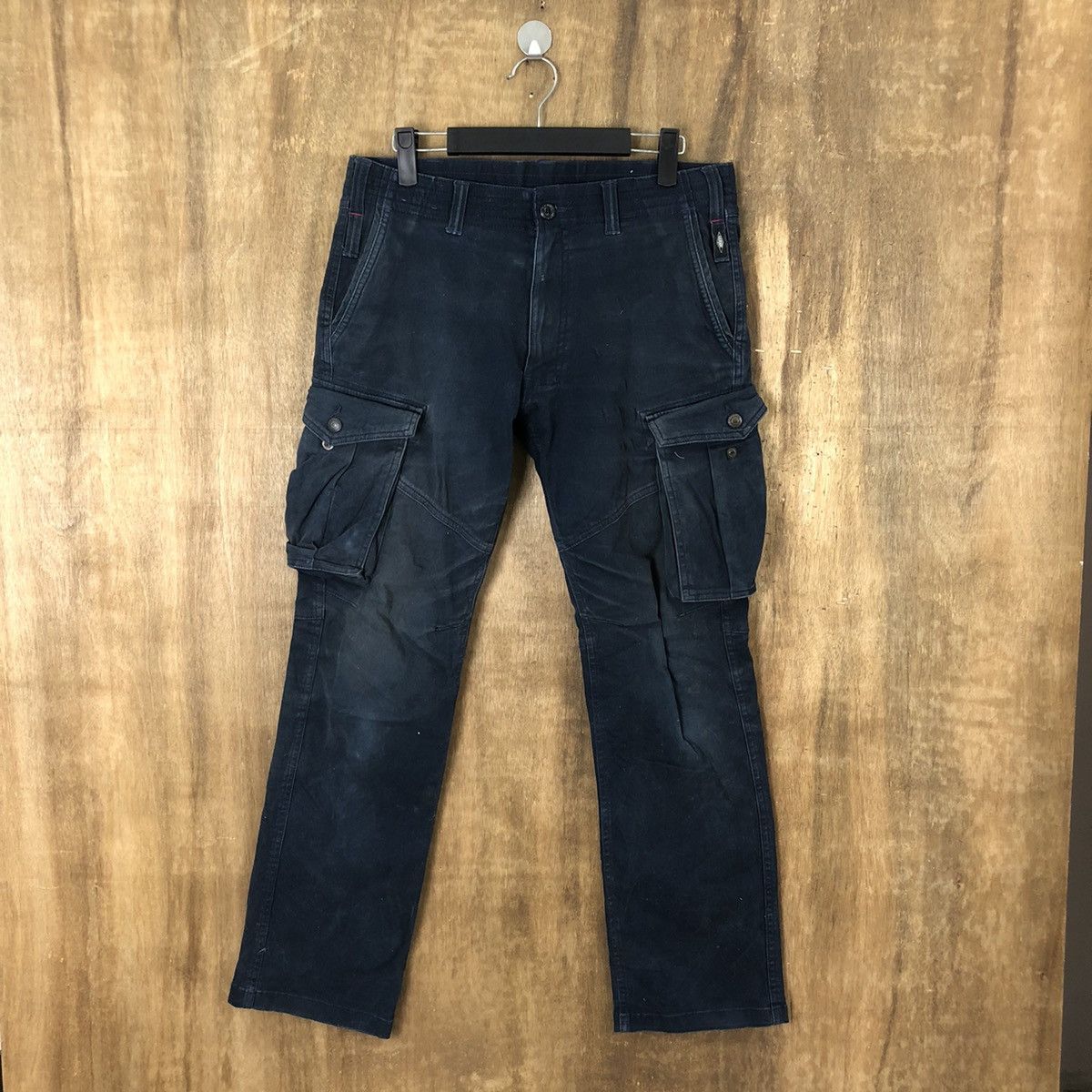 Japanese Brand Japanese Brand Dark Blue Cargo Multipocket pants #6189 Size US 31 - 1 Thumbnail