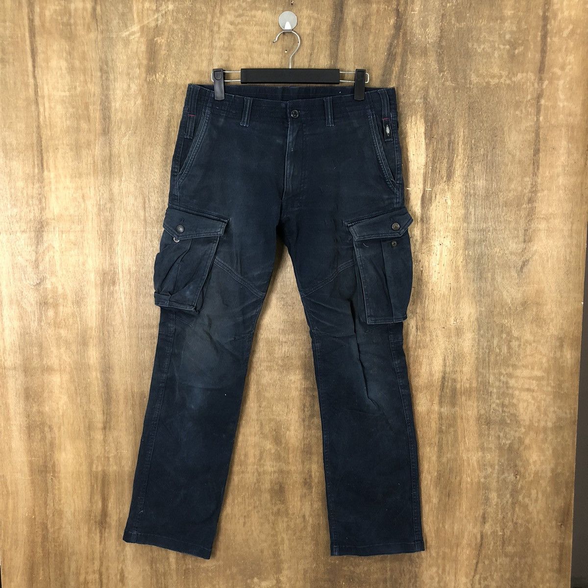 image of Vintage Dark Blue Cargo Multipocket Pants 6189, Men's (Size 30)