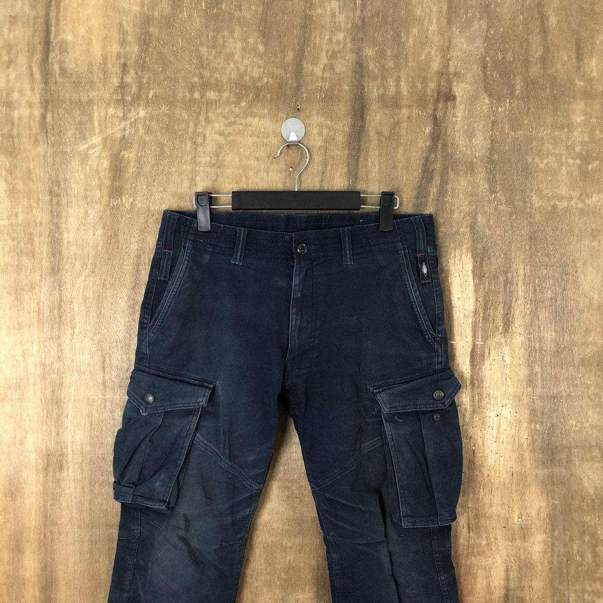 Japanese Brand Japanese Brand Dark Blue Cargo Multipocket pants #6189 Size US 31 - 2 Thumbnail