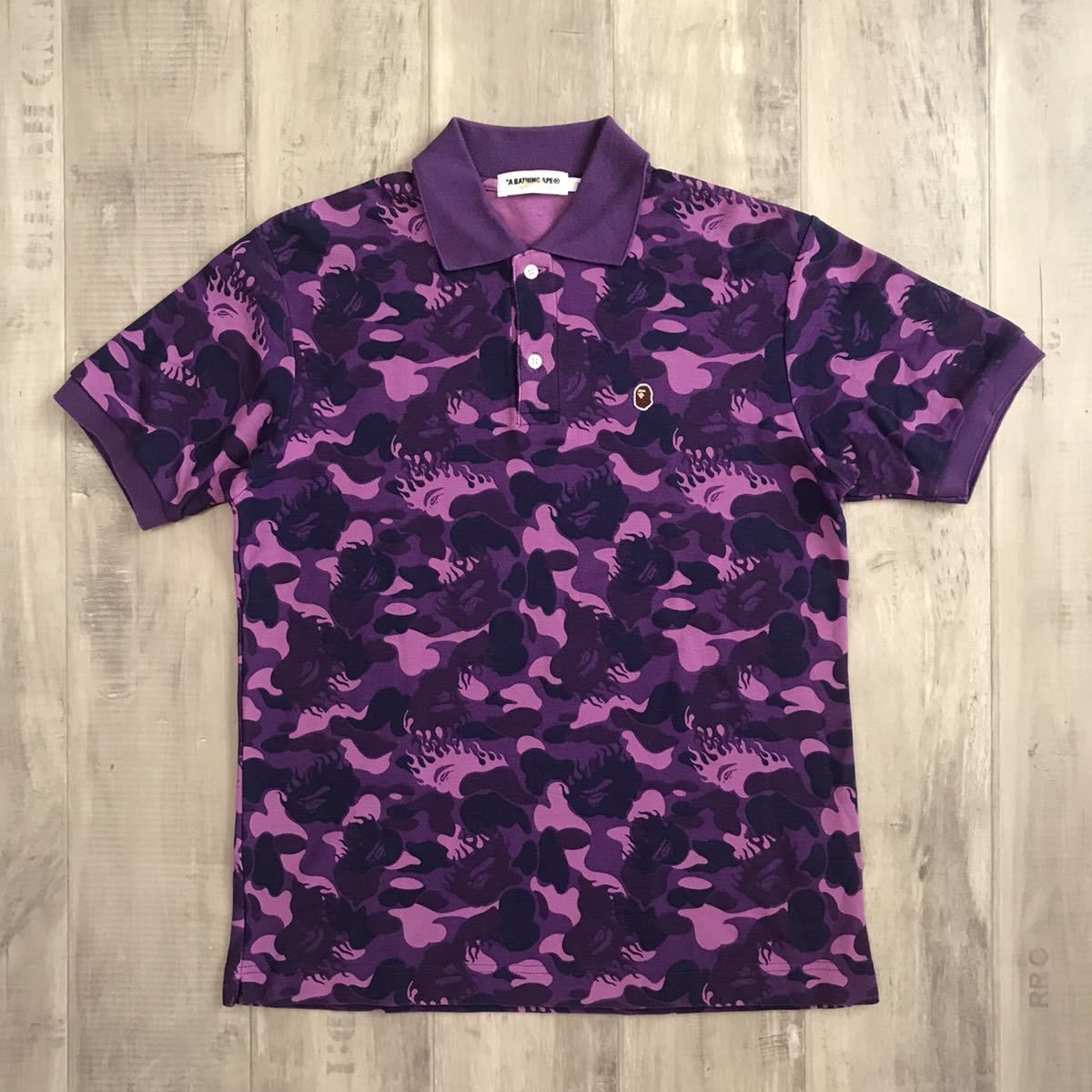 Bape BAPE fire camo polo shirt purple camo flame a bathing ape Size US M / EU 48-50 / 2 - 1 Preview
