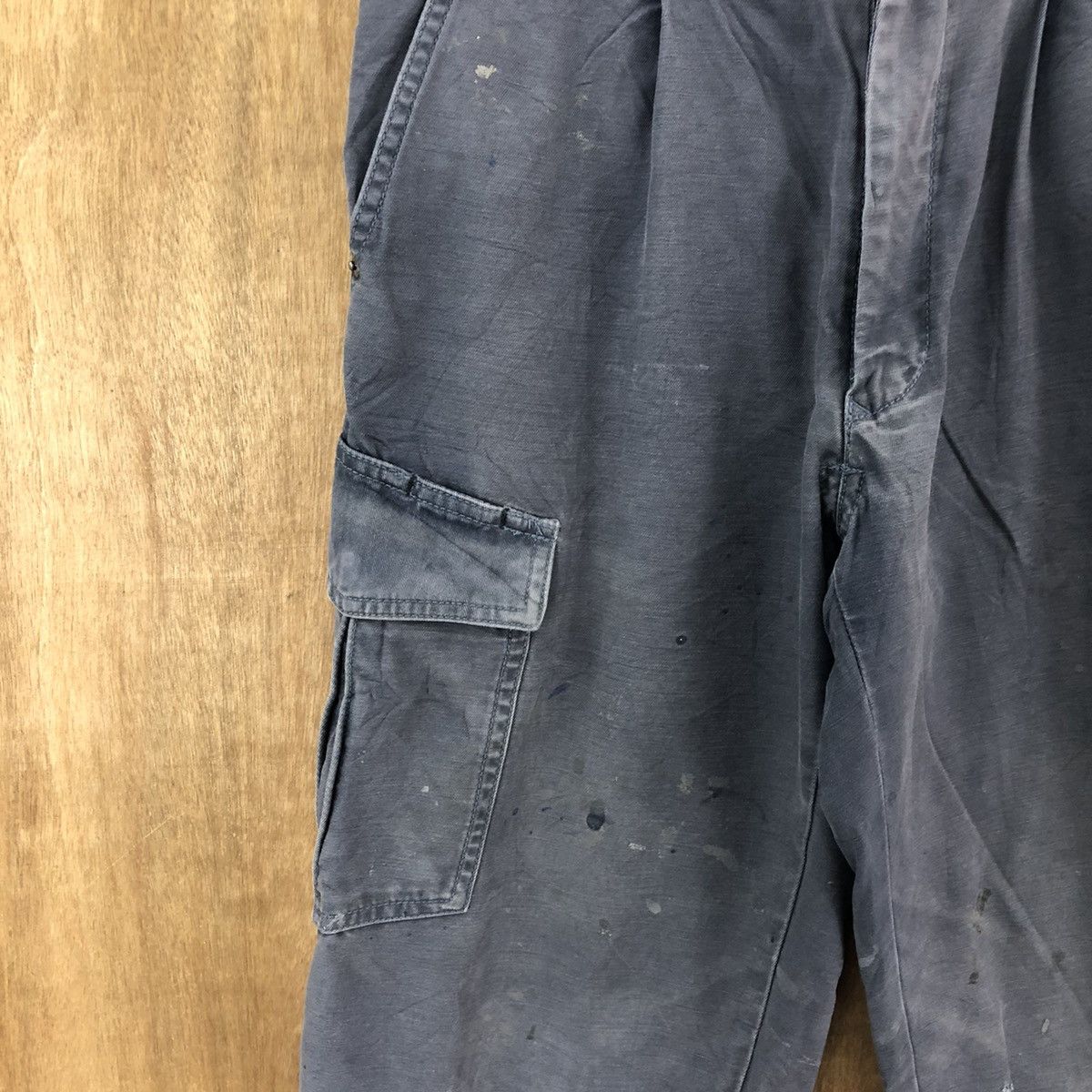 Japanese Brand Japanese Brand distressed thrashed Blue Cargo pants #6252 Size US 27 - 4 Thumbnail