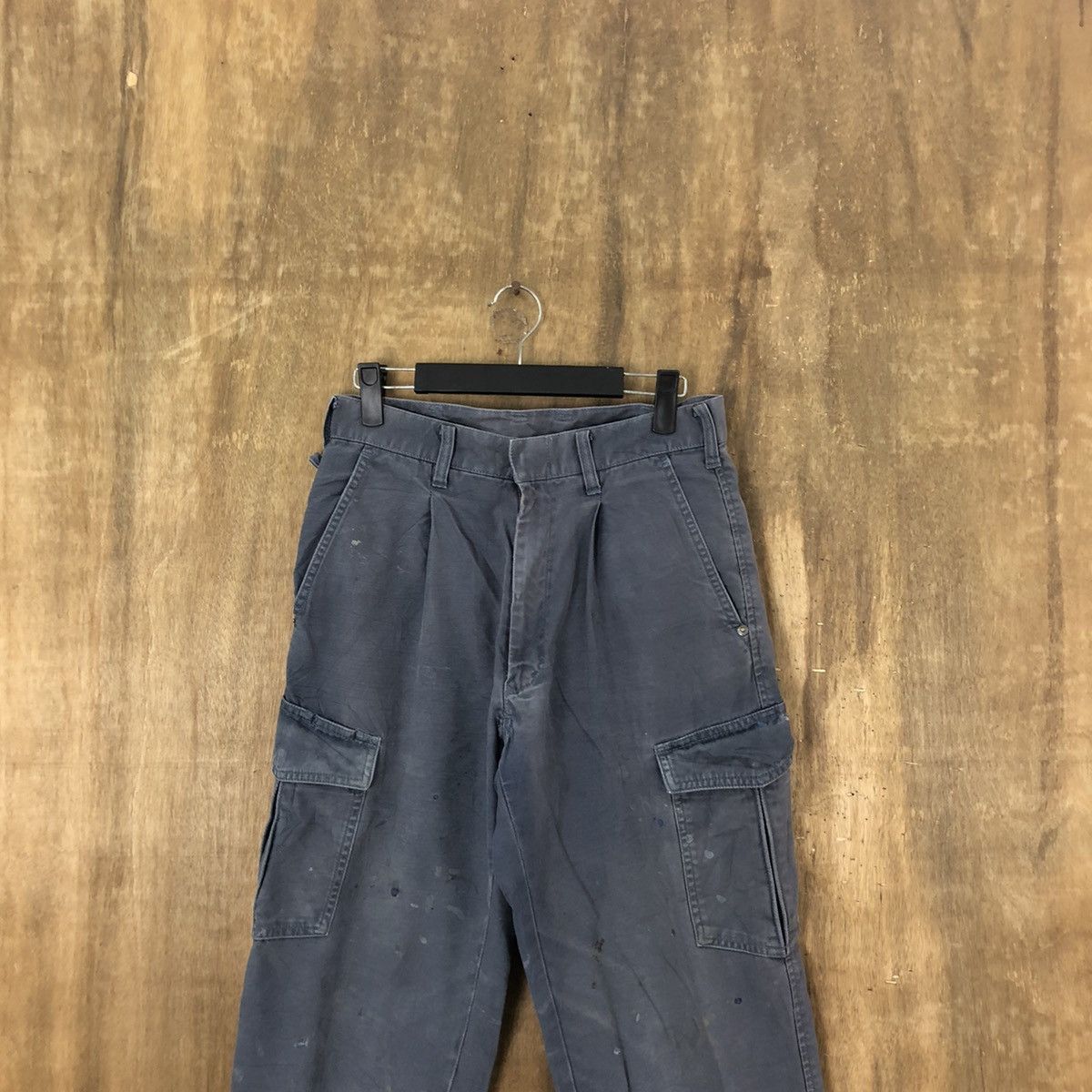 Japanese Brand Japanese Brand distressed thrashed Blue Cargo pants #6252 Size US 27 - 2 Thumbnail