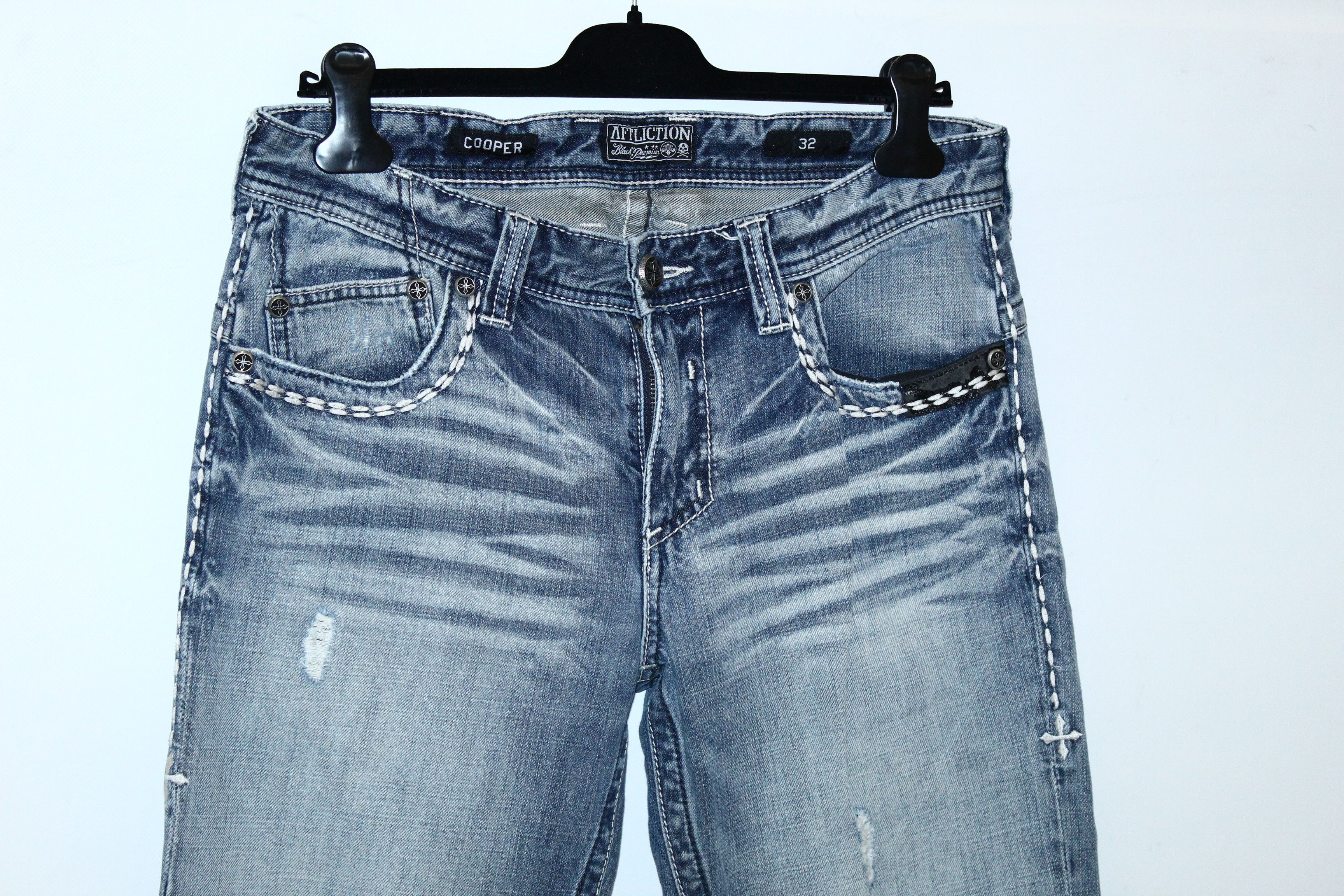 Affliction 💥VTG💥 Affliction Cooper Relaxed Boot Cut 3D Wash Jeans. Size US 34 / EU 50 - 3 Thumbnail