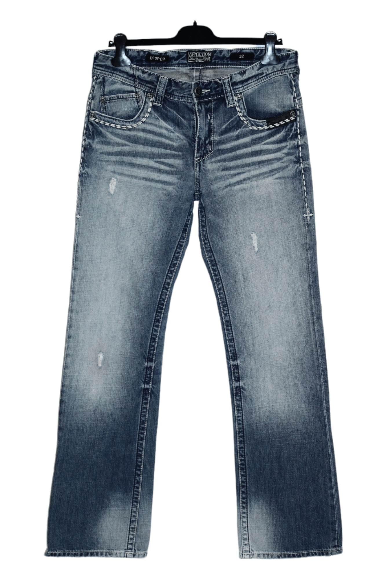 Affliction 💥VTG💥 Affliction Cooper Relaxed Boot Cut 3D Wash Jeans. Size US 34 / EU 50 - 1 Thumbnail