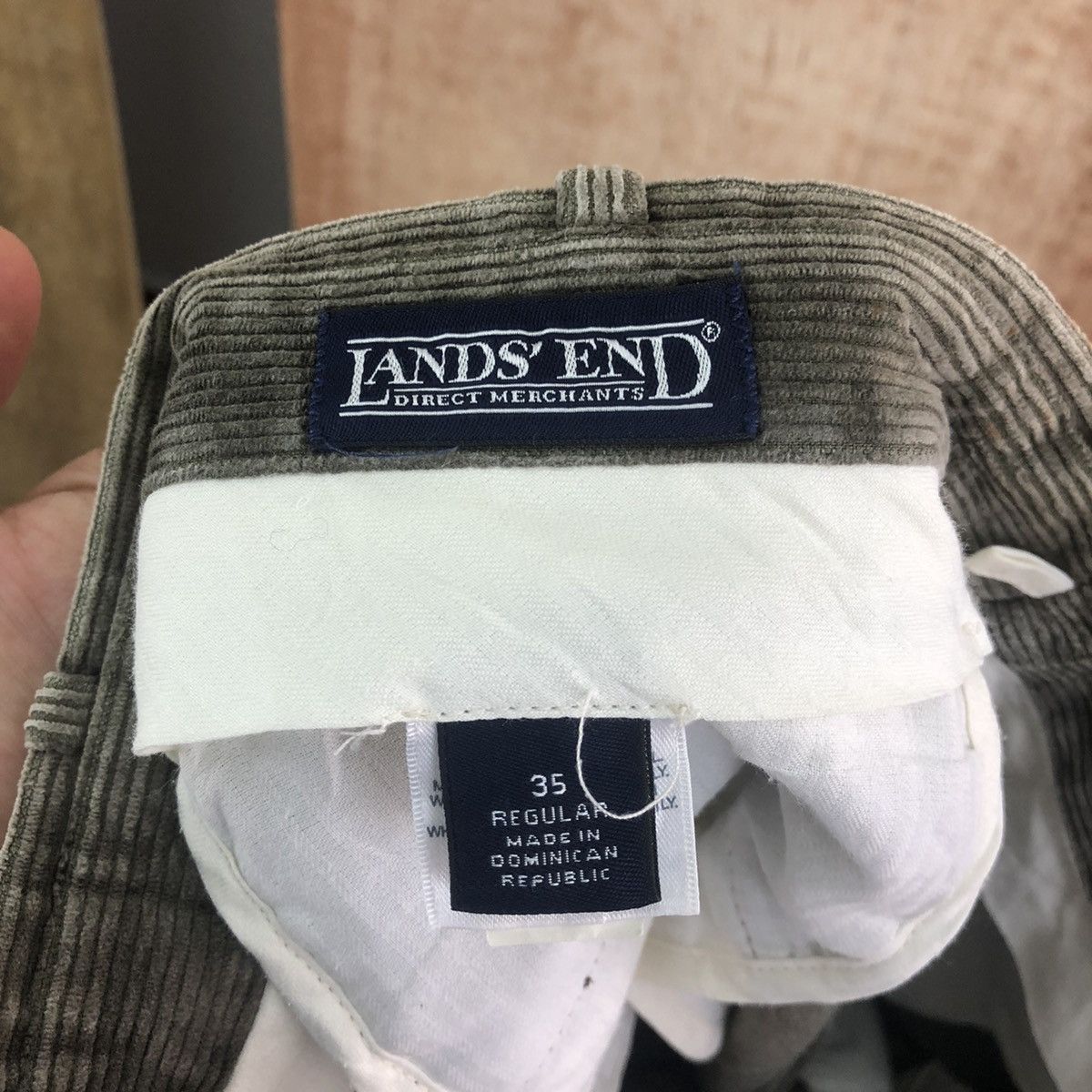 Lands' End DL Land End Dark Brown Corduroy Casual pants #6206 Size US 33 - 10 Thumbnail