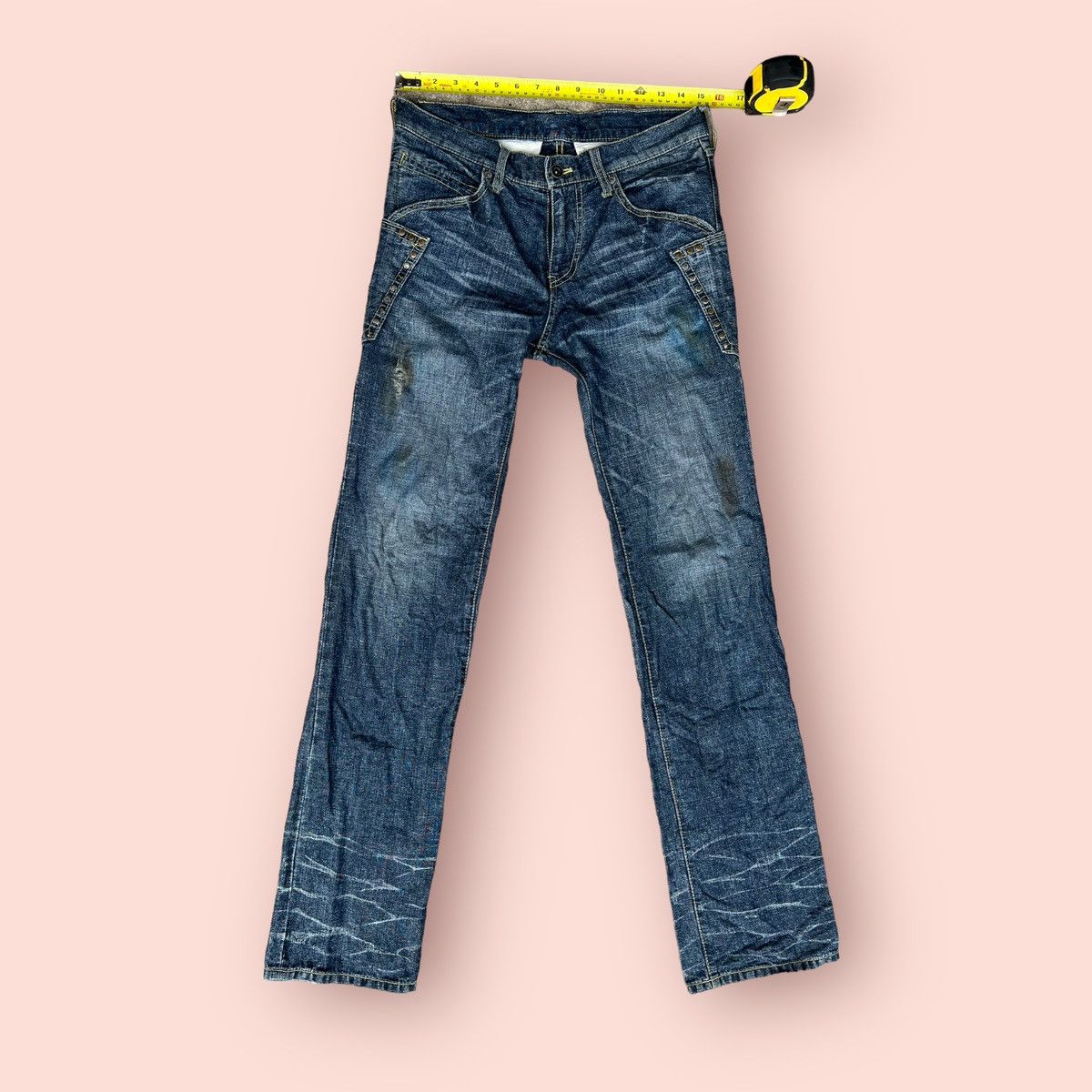 14th Addiction × ABAHOUSE VINTAGE ABAHOUSE HEMP STUDDED POCKETS DENIM Size US 30 / EU 46 - 23 Thumbnail