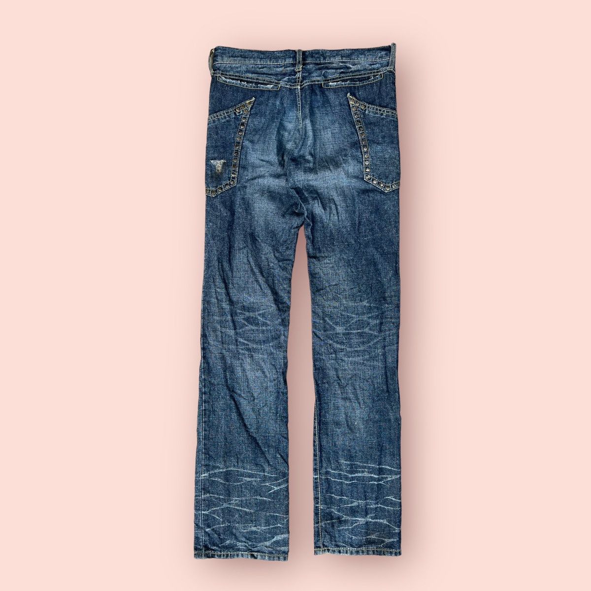 14th Addiction × ABAHOUSE VINTAGE ABAHOUSE HEMP STUDDED POCKETS DENIM Size US 30 / EU 46 - 4 Thumbnail
