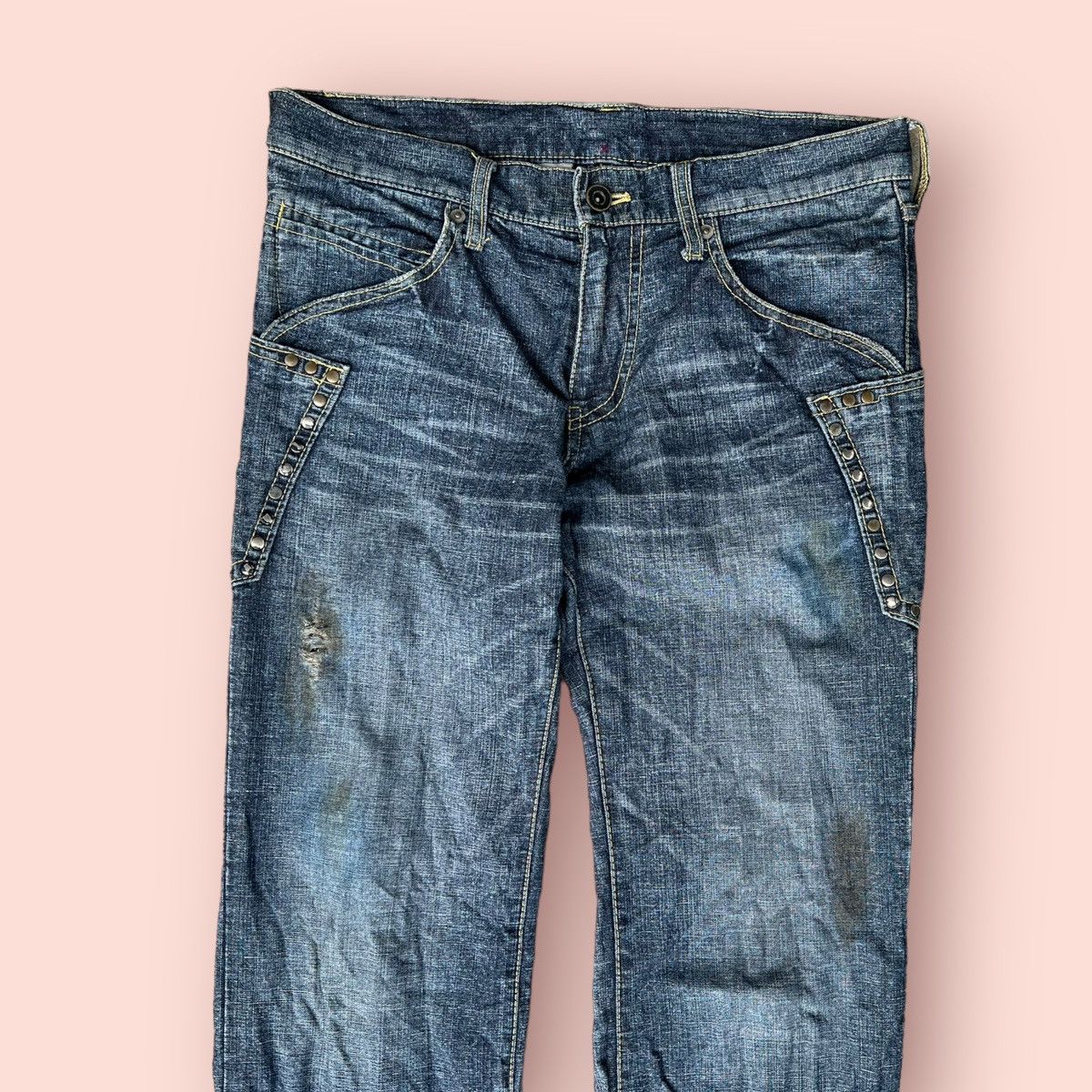 14th Addiction × ABAHOUSE VINTAGE ABAHOUSE HEMP STUDDED POCKETS DENIM Size US 30 / EU 46 - 12 Thumbnail