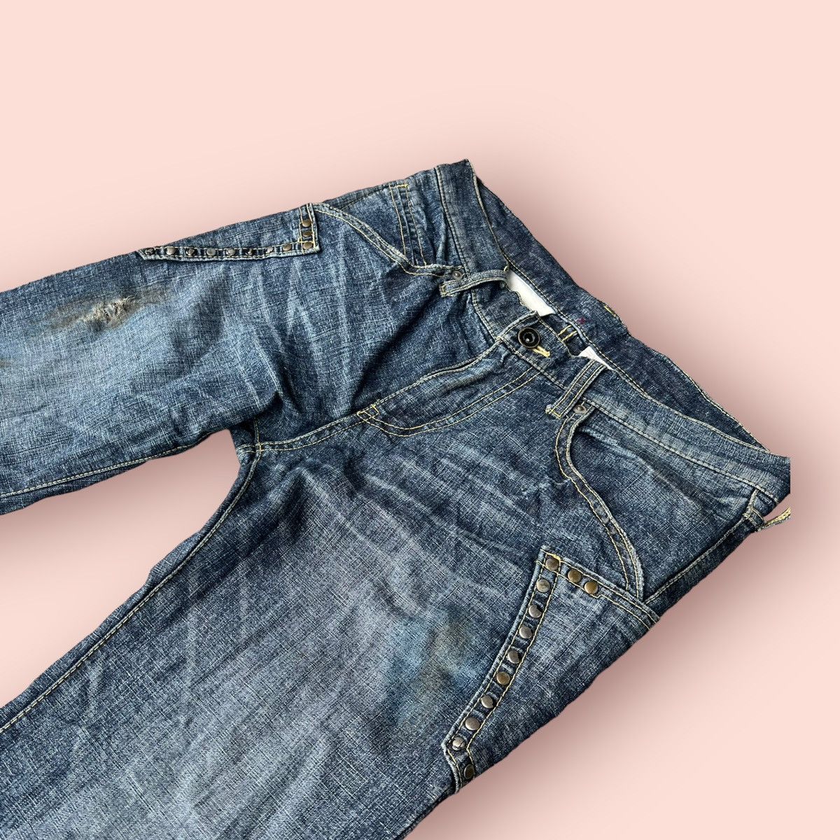14th Addiction × ABAHOUSE VINTAGE ABAHOUSE HEMP STUDDED POCKETS DENIM Size US 30 / EU 46 - 10 Thumbnail