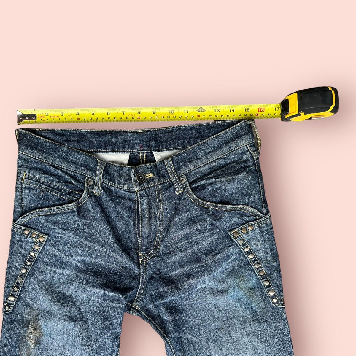 14th Addiction × ABAHOUSE VINTAGE ABAHOUSE HEMP STUDDED POCKETS DENIM Size US 30 / EU 46 - 24 Thumbnail