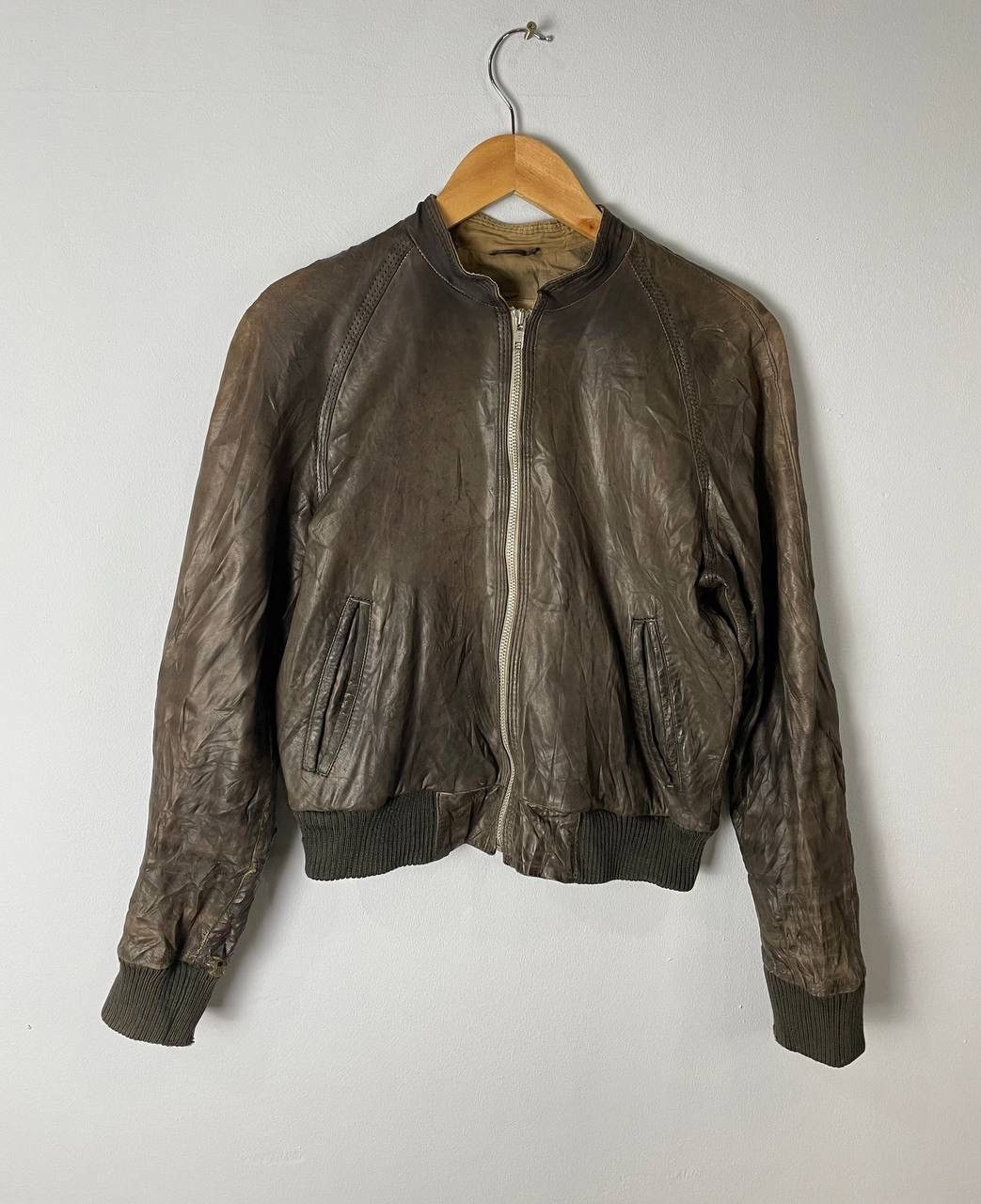image of Archival Clothing x Miharayasuhiro Miharaya Yasuhiro Bikers Riding Leather Jacket in Brown (Size Sm