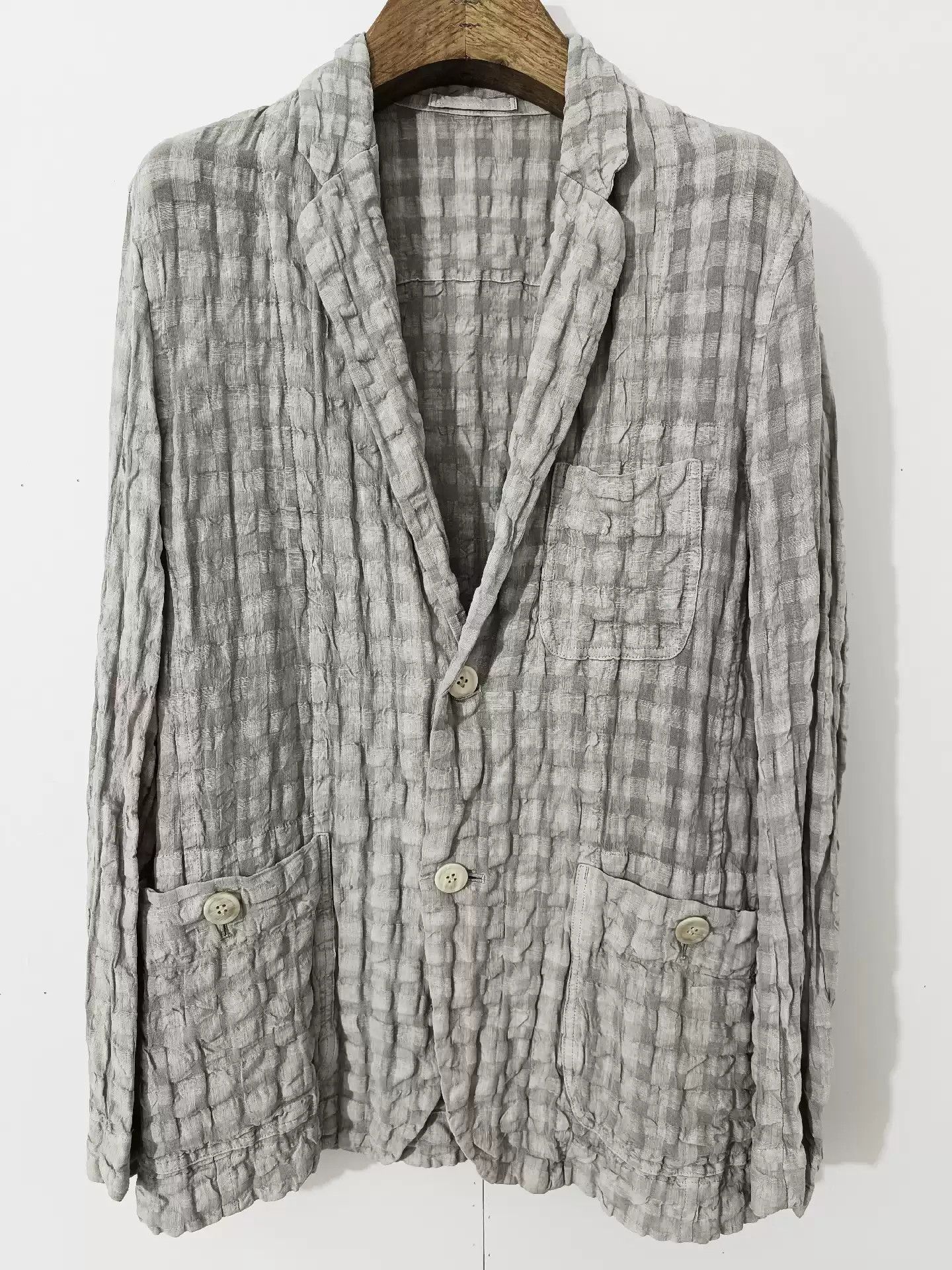 Issey Miyake Undulating Pleated Suit Jacket