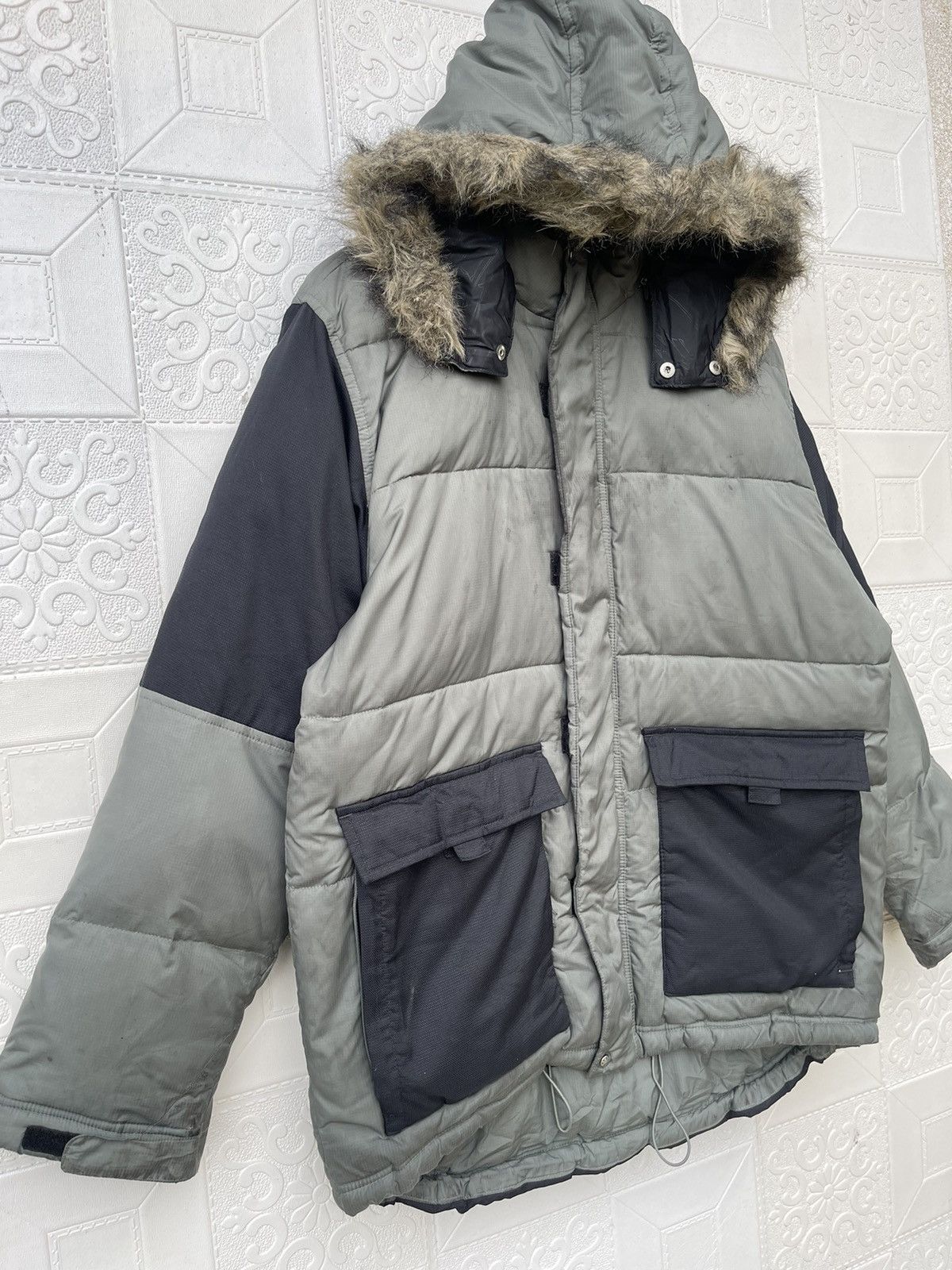 Adidas × Vintage Vintage Y2k Adidas Puffer Fur Hooded Jacket Size US L / EU 52-54 / 3 - 5 Thumbnail