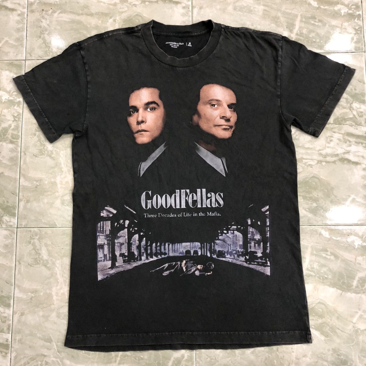 image of Abercrombie Fitch x Movie Goodfellas Movie X Abercrombie & Fitch Vintage T Shirt in Black (Size Med