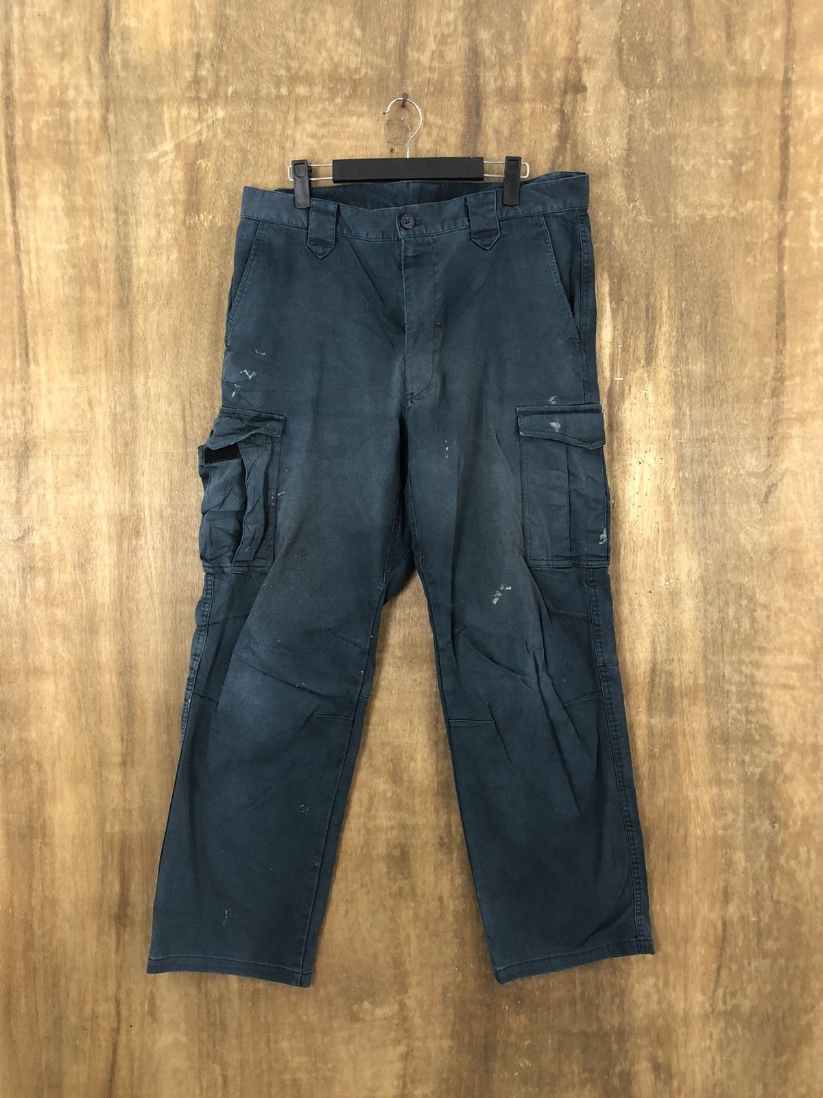 image of Vintage Dark Blue Multipocket Cargo Pants 6211, Men's (Size 33)