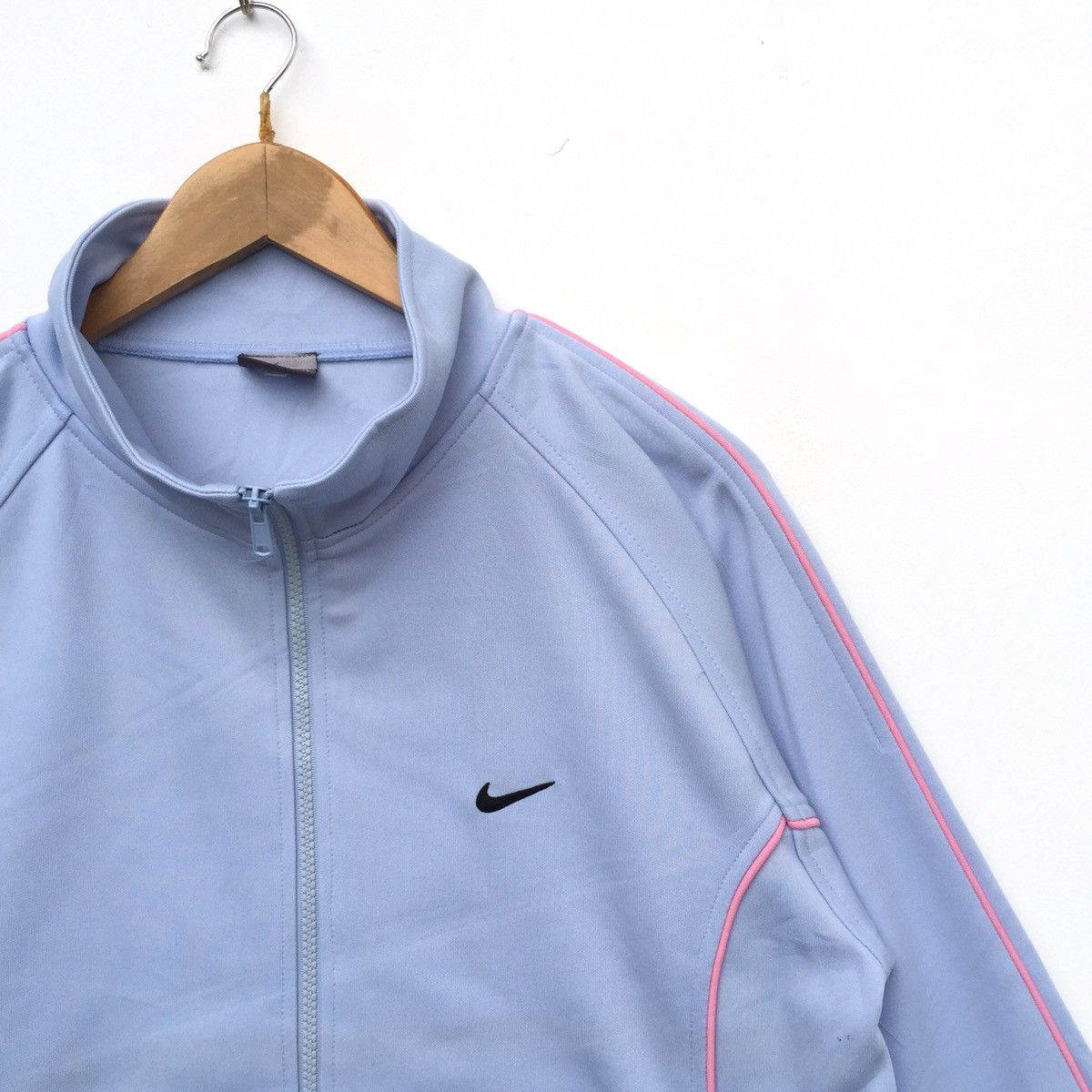 Japanese Brand Nike Swoosh Embroidered Logo Zipper Jacket | M | Swag Hype Size US M / EU 48-50 / 2 - 2 Thumbnail