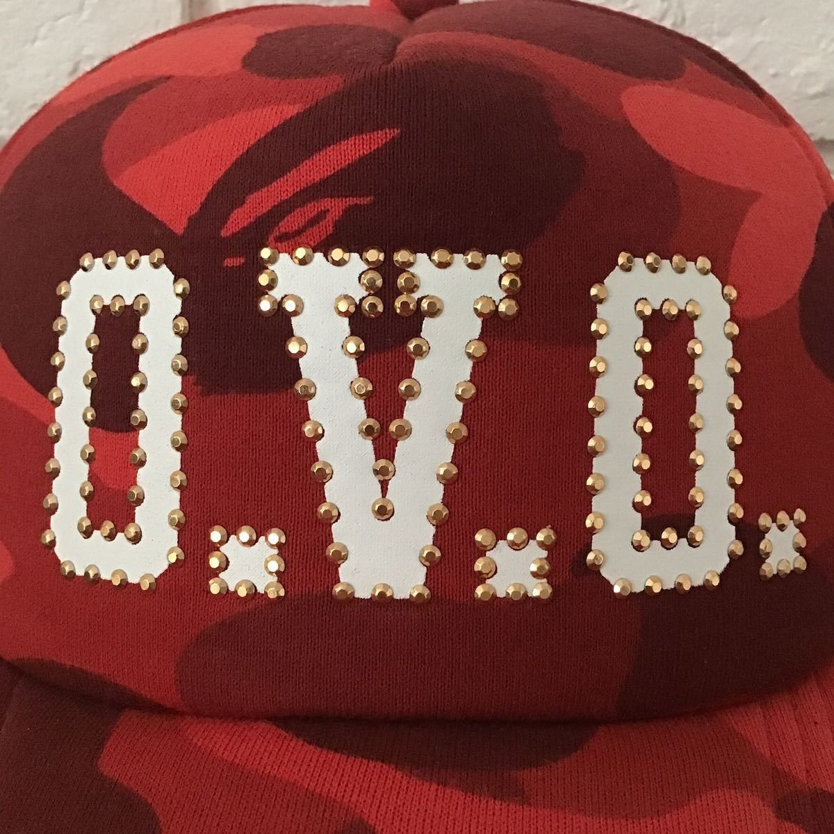 Bape × October's Very Own BAPE × OVO Red camo trucker hat cap Size ONE SIZE - 2 Thumbnail