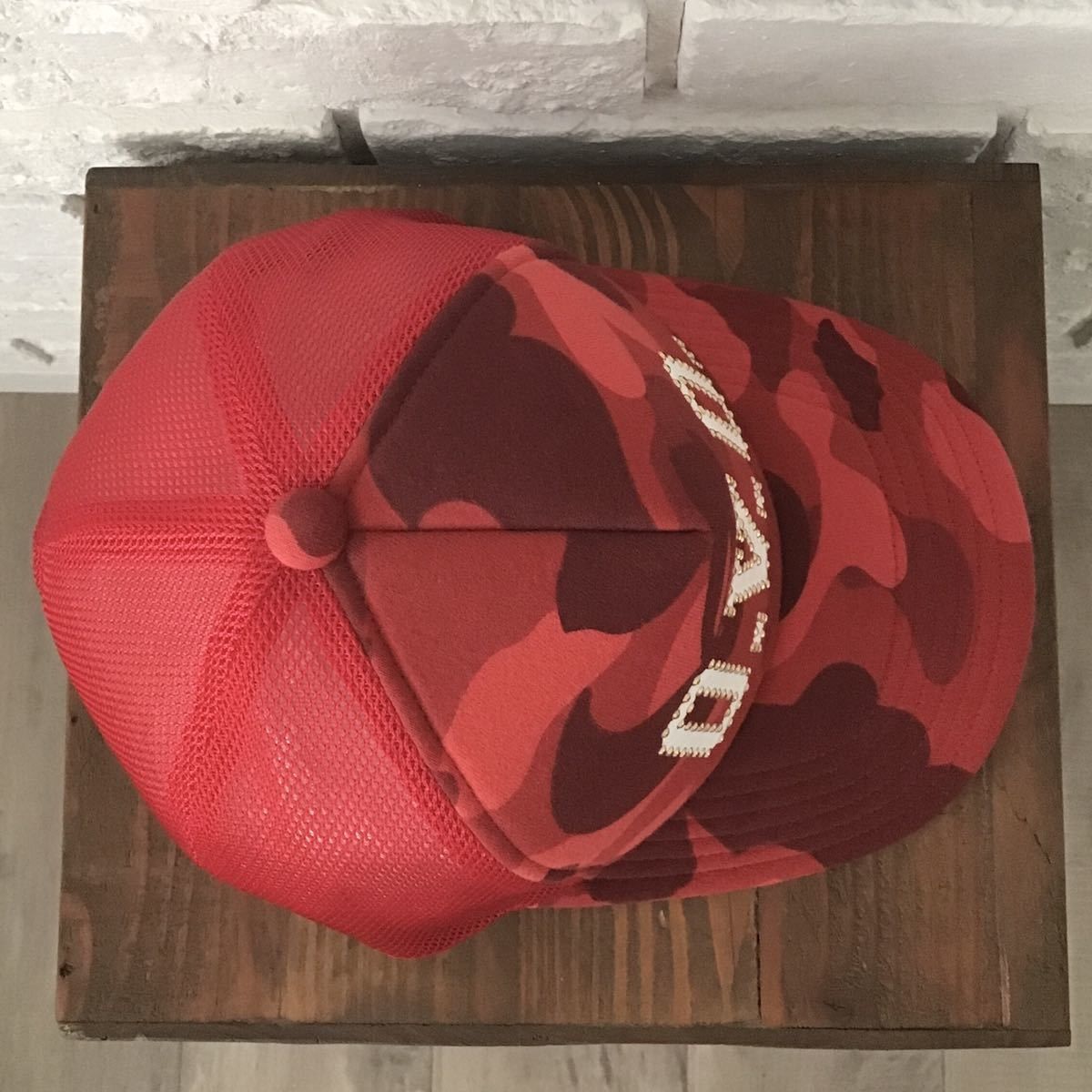 Bape × October's Very Own BAPE × OVO Red camo trucker hat cap Size ONE SIZE - 6 Thumbnail