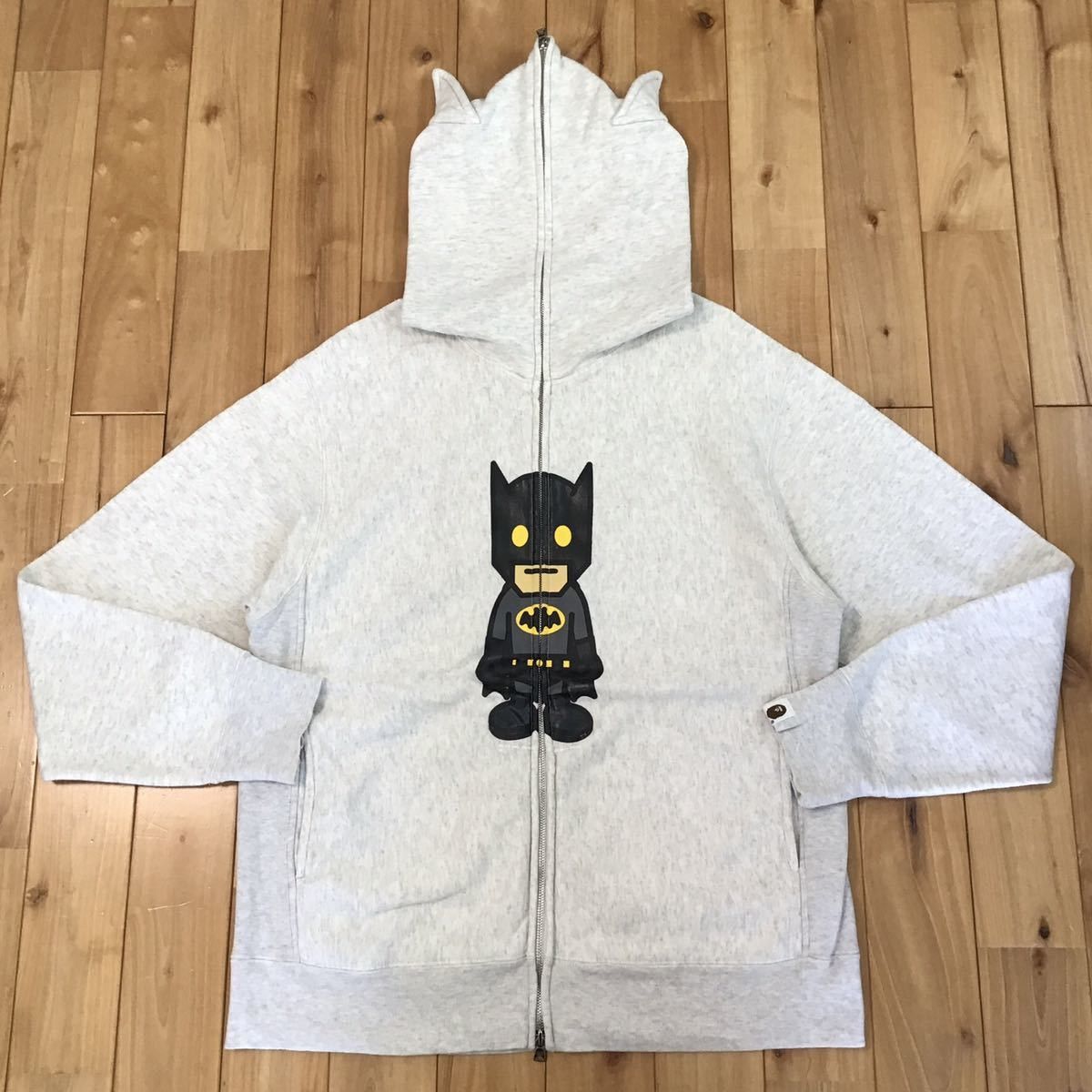 Bape BAPE × DC Comics Batman full zip hoodie Light Gray | Grailed