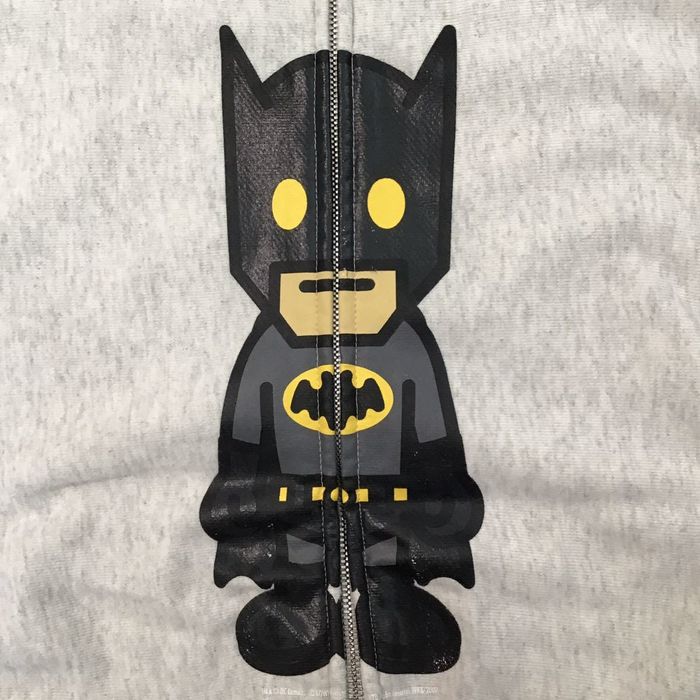 Bape BAPE DC Comics Batman full zip hoodie Light Gray Grailed