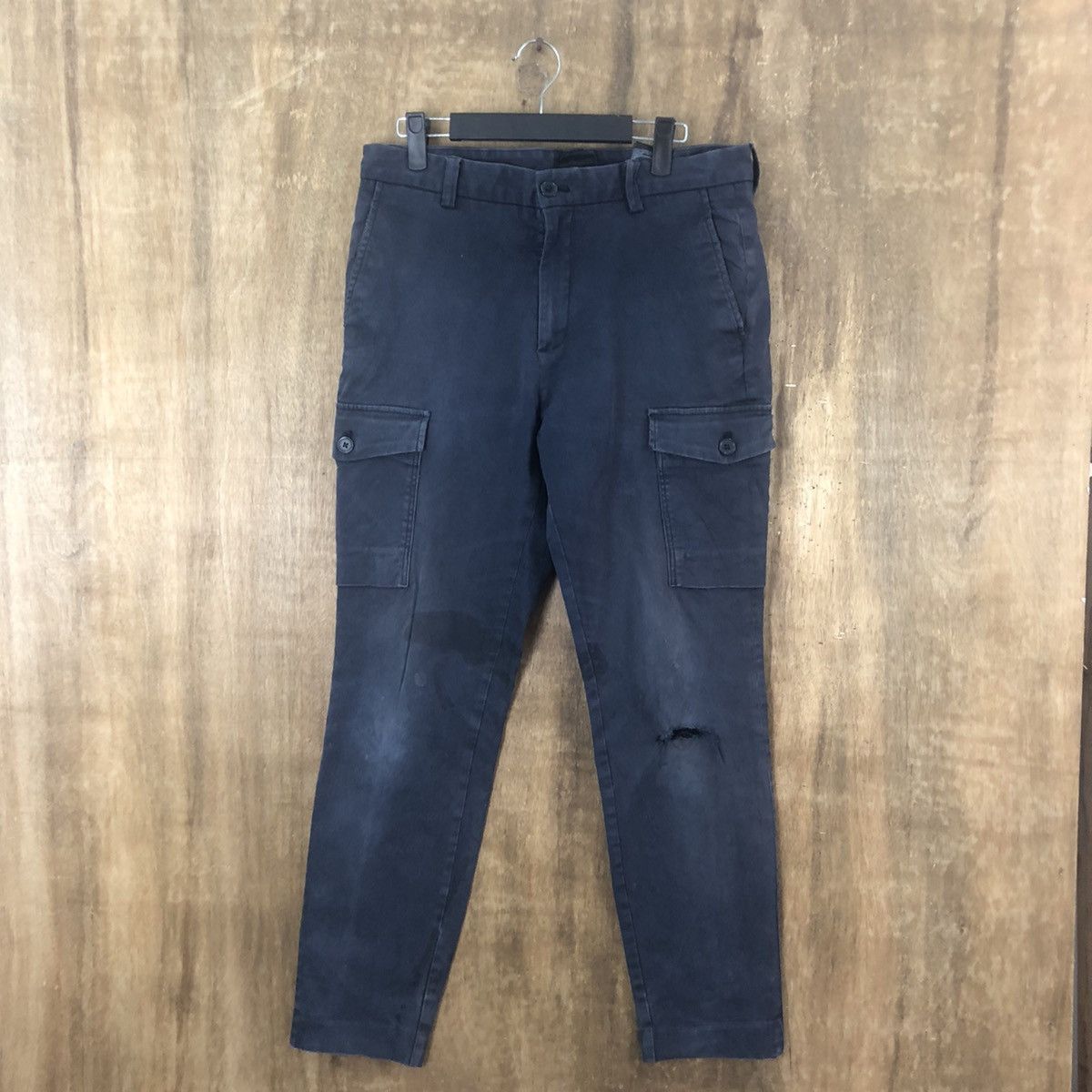 H&M H&M Dark Blue Multipocket Brown pants #6293 Size US 31 - 1 Thumbnail