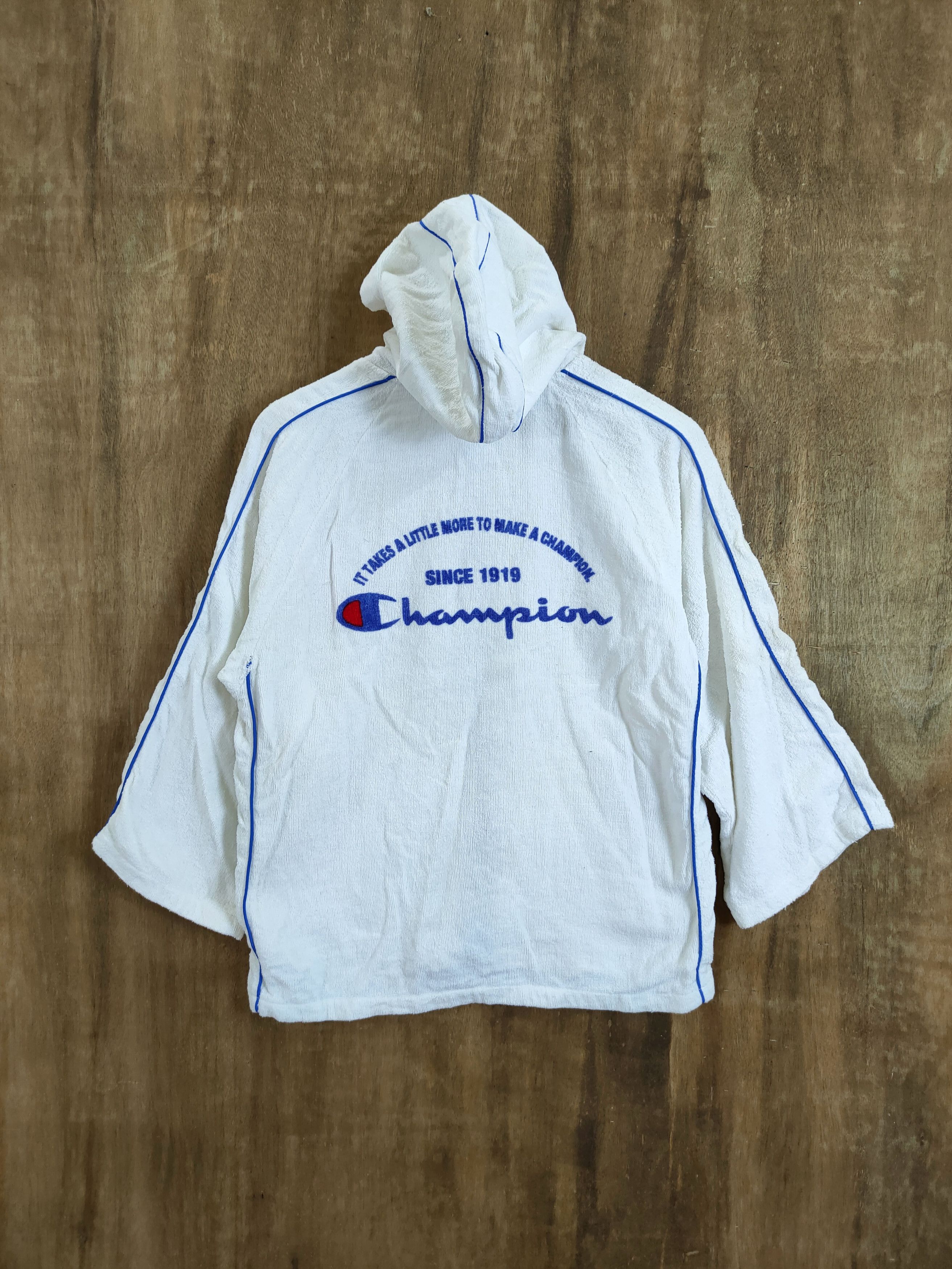 Champion DLL Champion Vintage fleece white hoodie sweater #878 Size US M / EU 48-50 / 2 - 1 Thumbnail