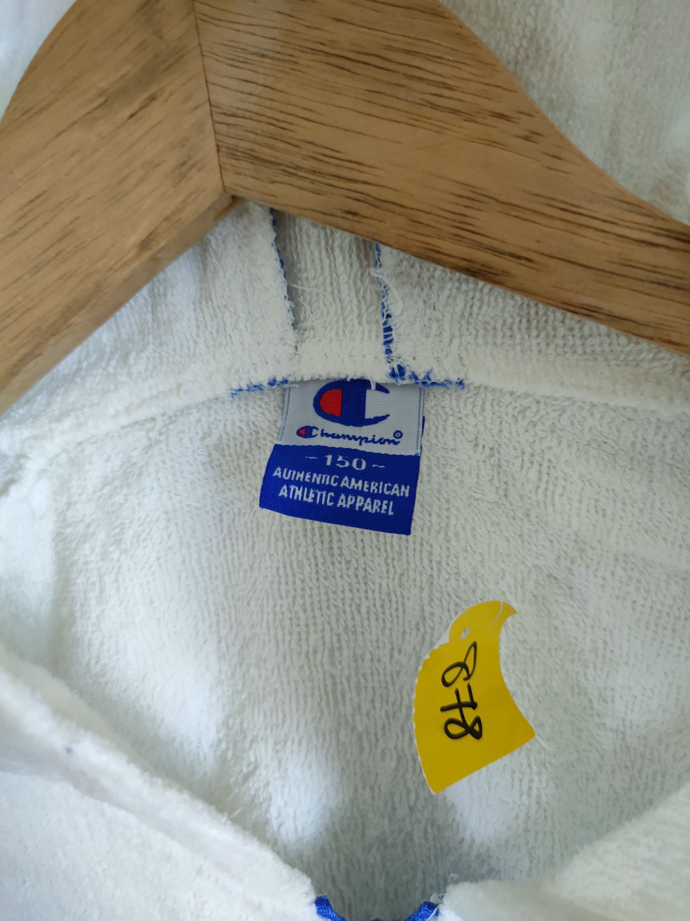 Champion DLL Champion Vintage fleece white hoodie sweater #878 Size US M / EU 48-50 / 2 - 11 Thumbnail
