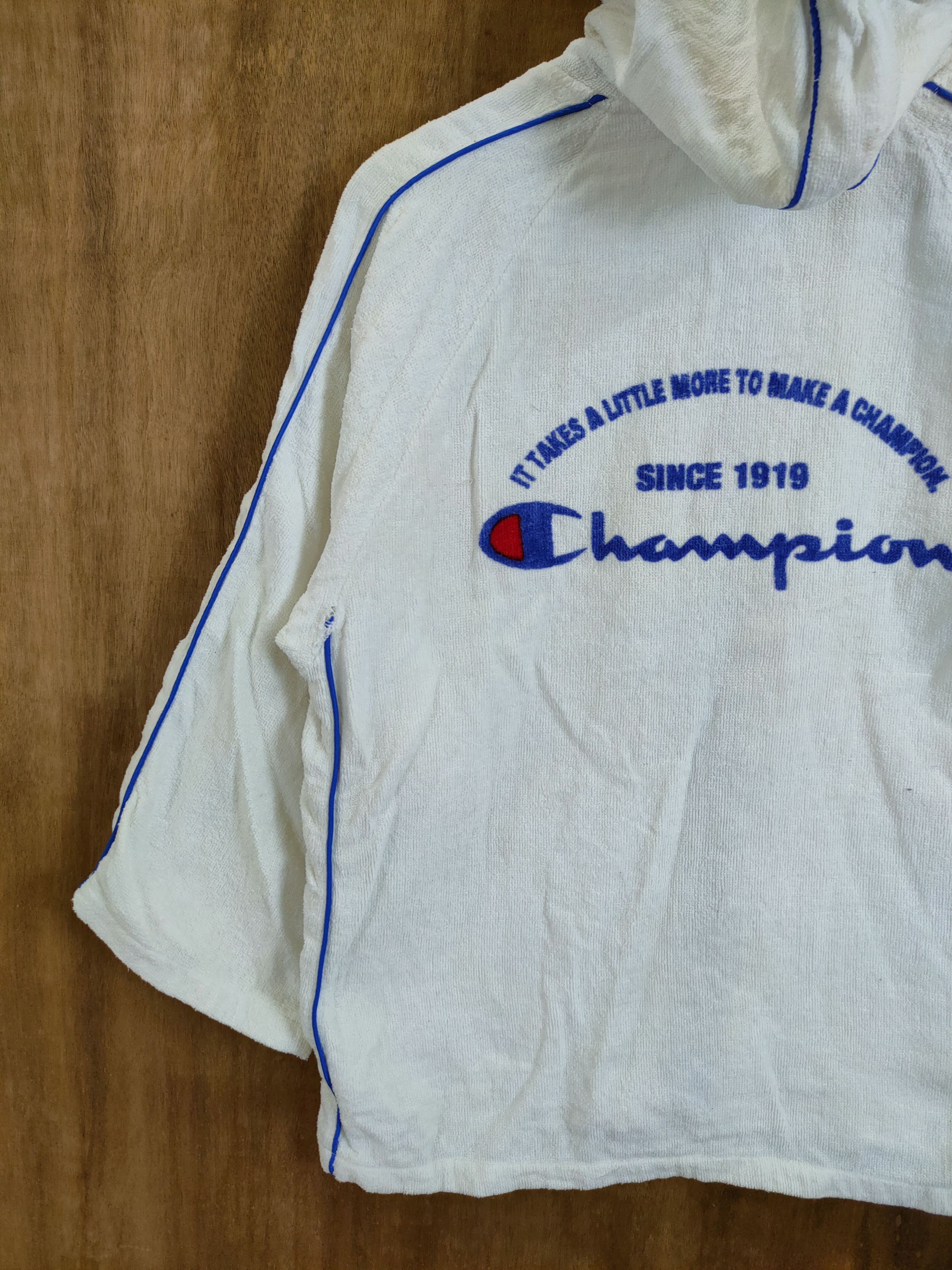 Champion DLL Champion Vintage fleece white hoodie sweater #878 Size US M / EU 48-50 / 2 - 2 Thumbnail