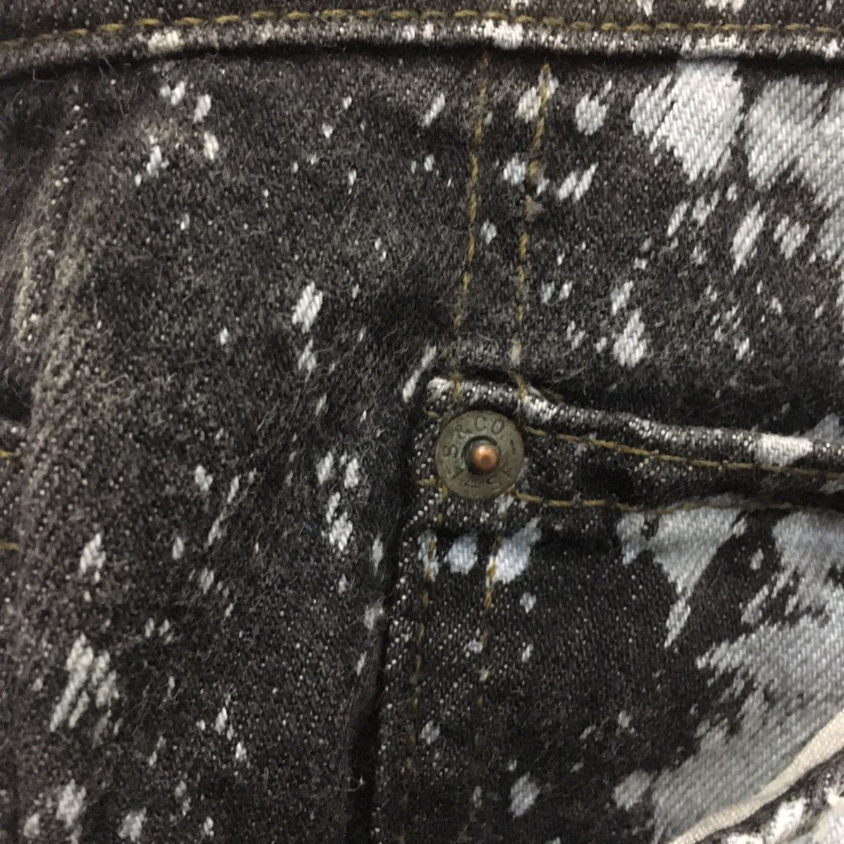 Levi's Rare Levis Distres Black Denim Acid Wash Size US 30 / EU 46 - 6 Thumbnail