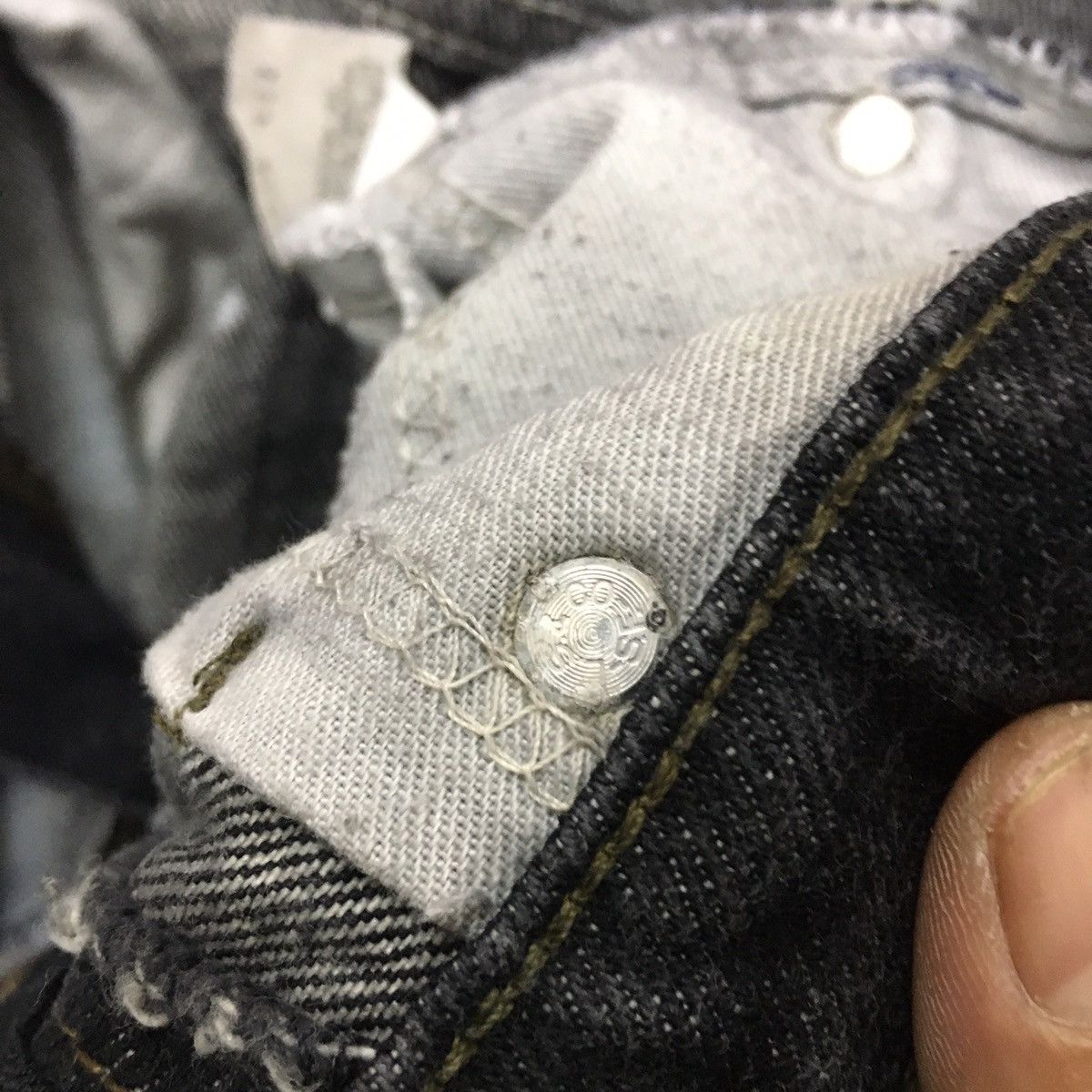 Levi's Rare Levis Distres Black Denim Acid Wash Size US 30 / EU 46 - 11 Thumbnail