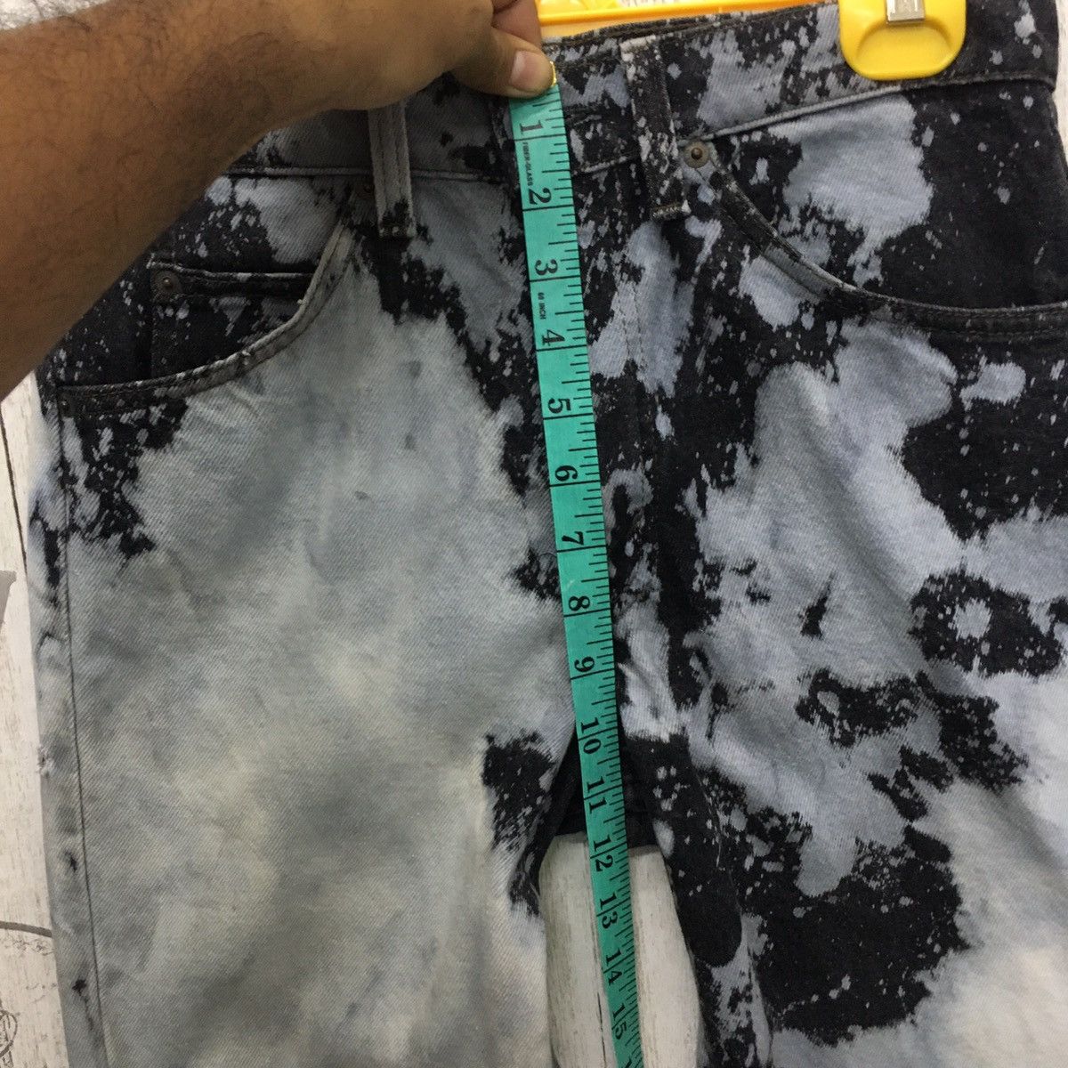 Levi's Rare Levis Distres Black Denim Acid Wash Size US 30 / EU 46 - 18 Thumbnail