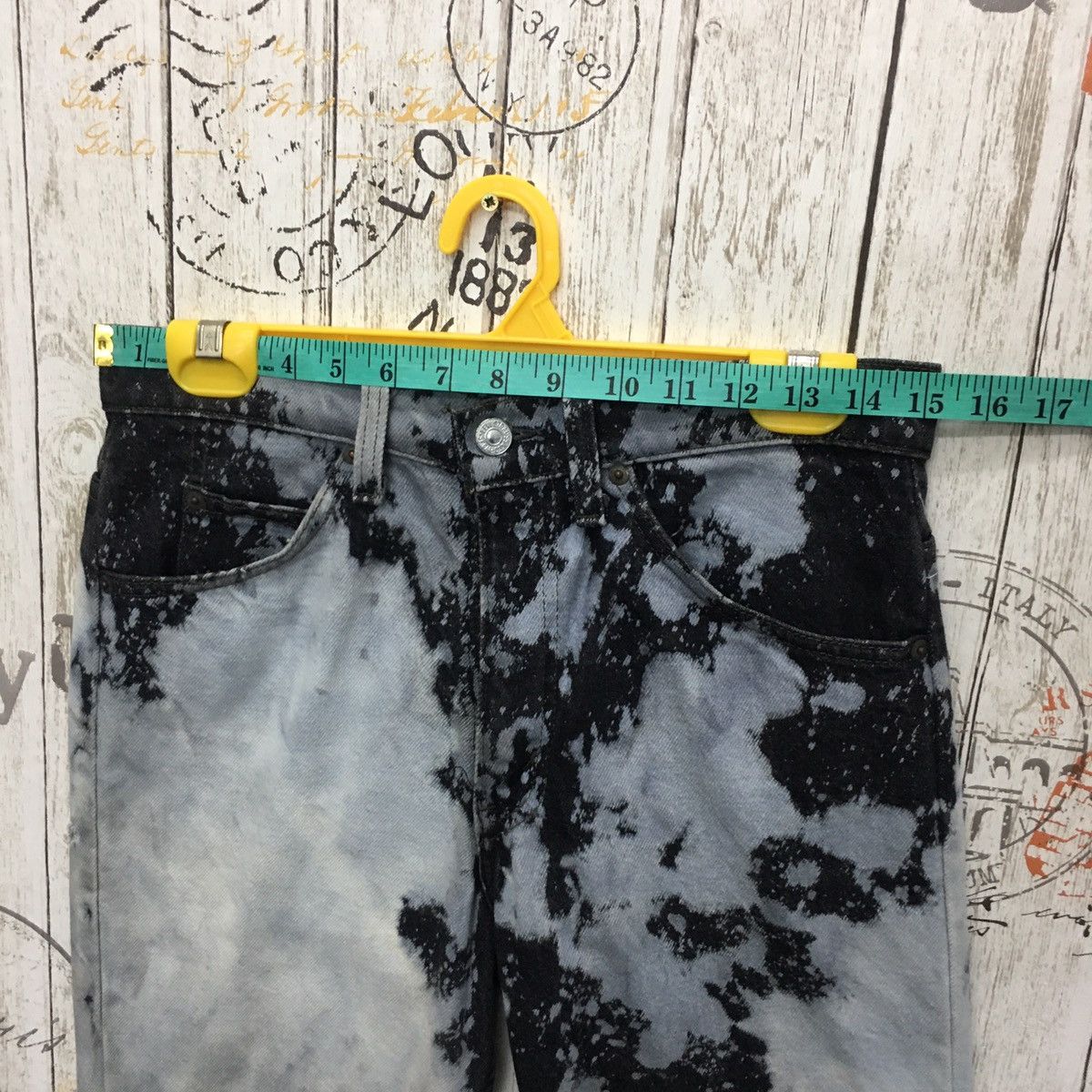 Levi's Rare Levis Distres Black Denim Acid Wash Size US 30 / EU 46 - 16 Thumbnail
