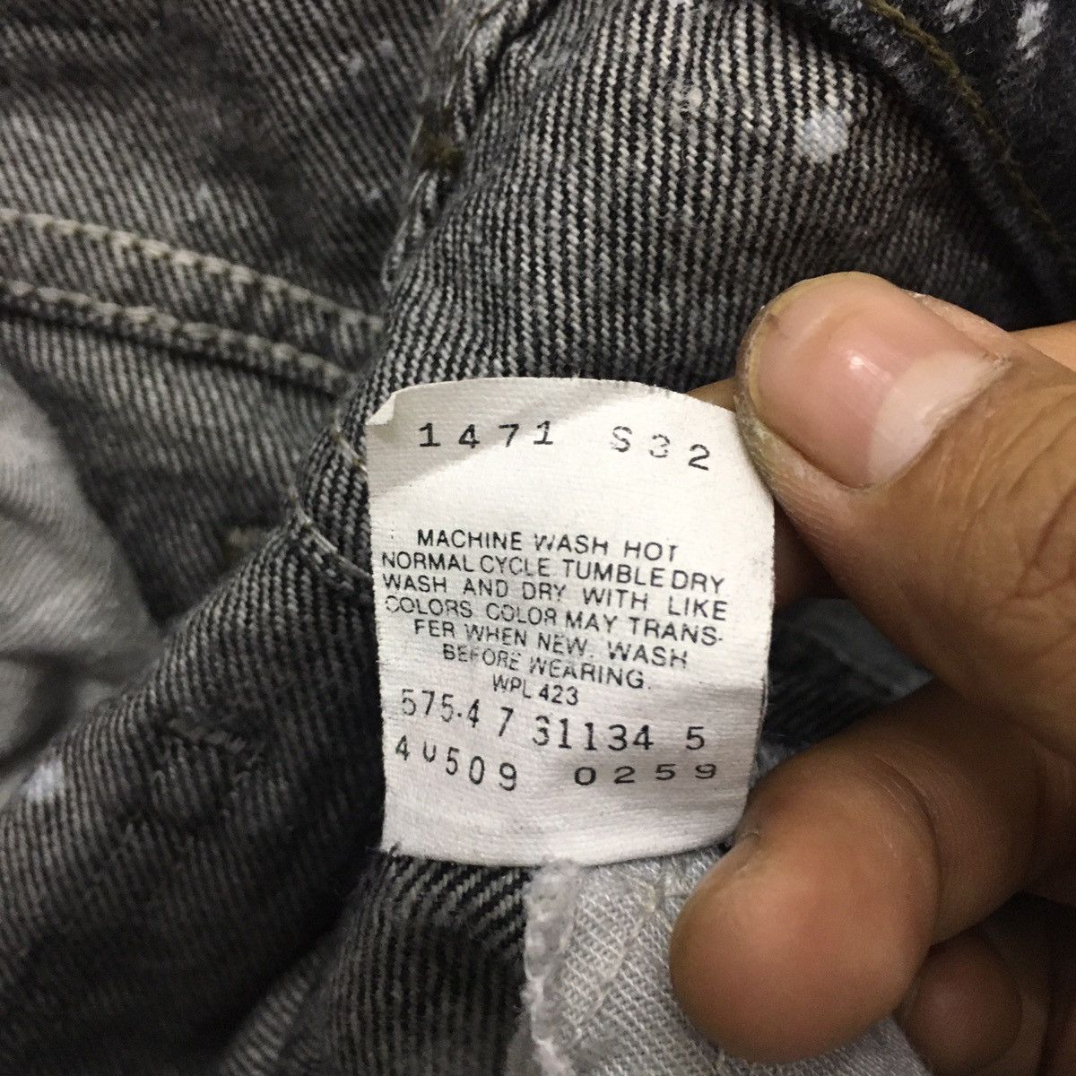 Levi's Rare Levis Distres Black Denim Acid Wash Size US 30 / EU 46 - 15 Thumbnail