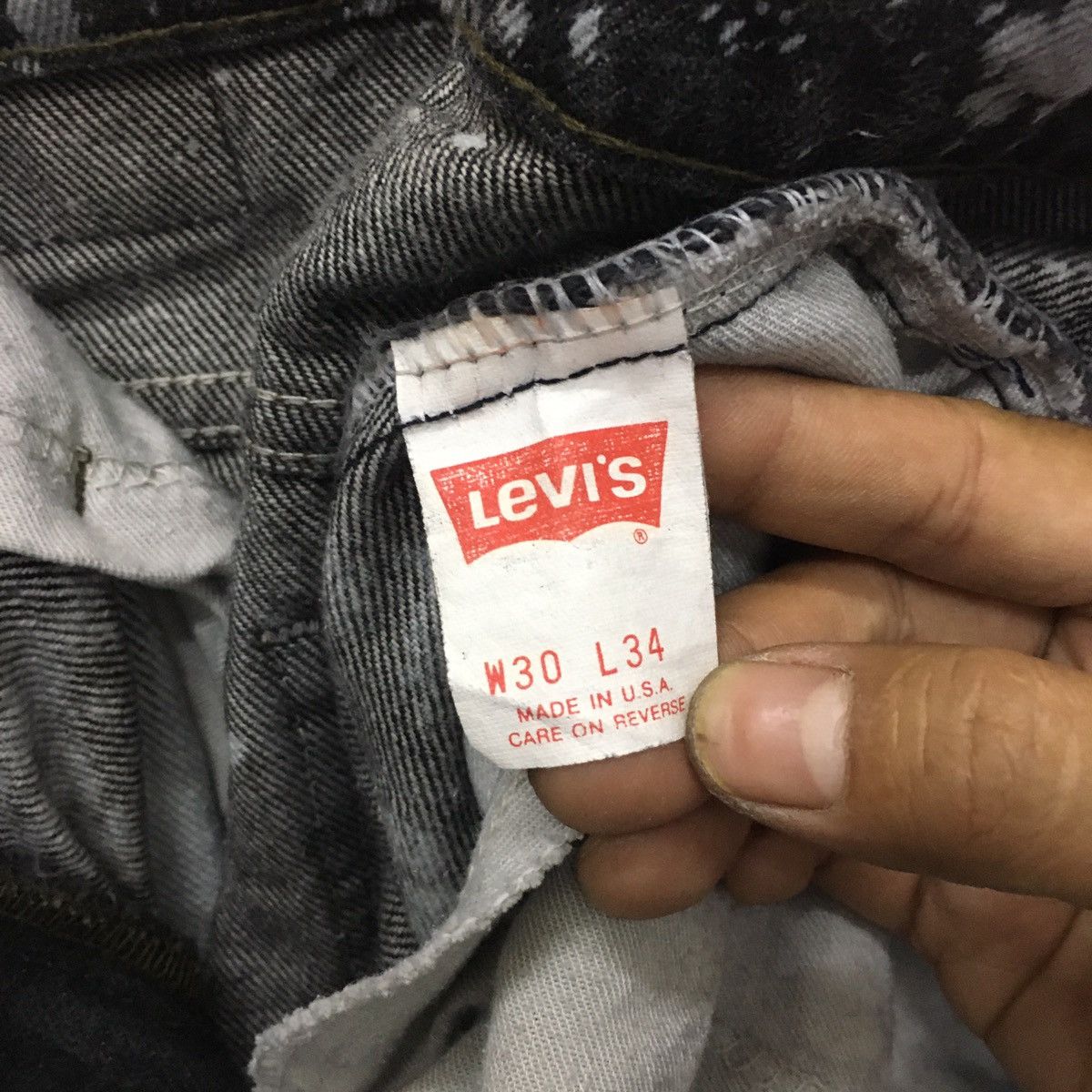 Levi's Rare Levis Distres Black Denim Acid Wash Size US 30 / EU 46 - 14 Thumbnail