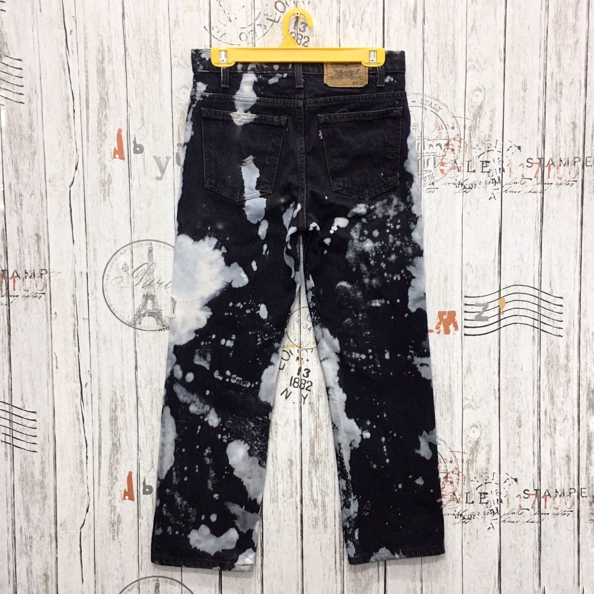 Levi's Rare Levis Distres Black Denim Acid Wash Size US 30 / EU 46 - 2 Thumbnail