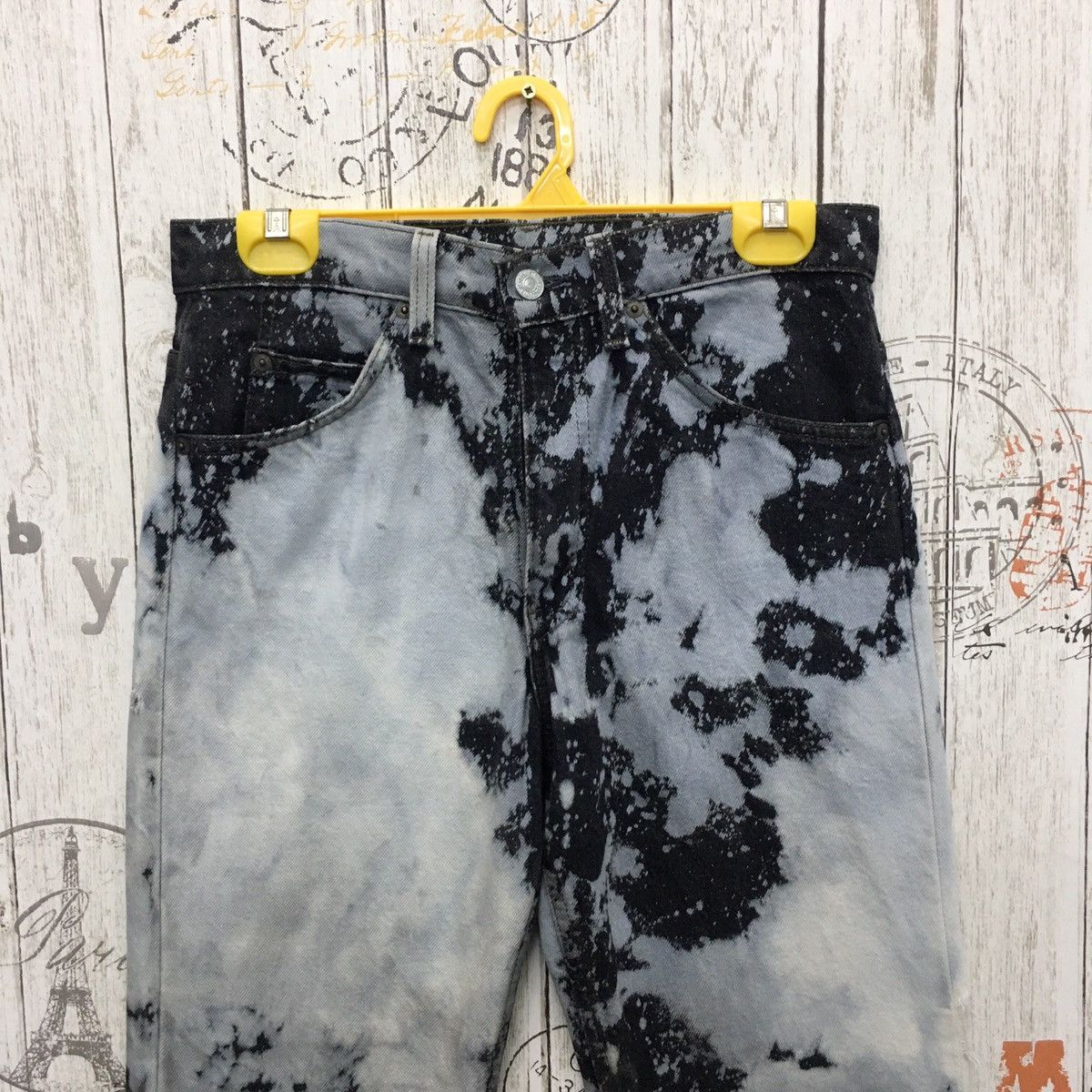 Levi's Rare Levis Distres Black Denim Acid Wash Size US 30 / EU 46 - 3 Thumbnail