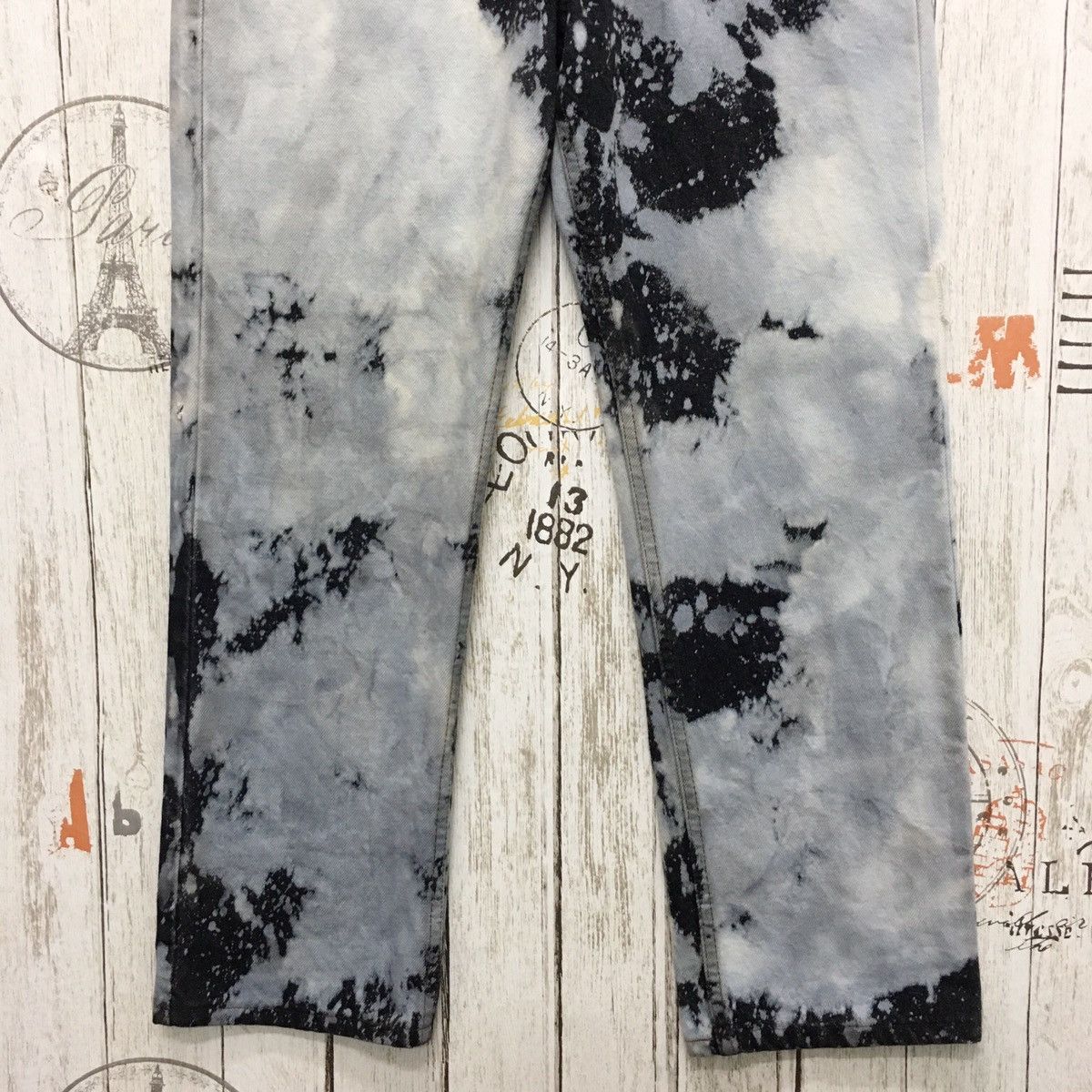 Levi's Rare Levis Distres Black Denim Acid Wash Size US 30 / EU 46 - 4 Thumbnail