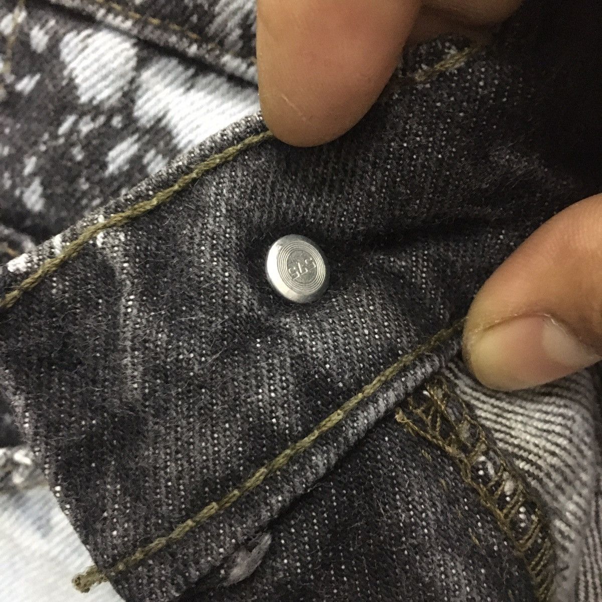 Levi's Rare Levis Distres Black Denim Acid Wash Size US 30 / EU 46 - 13 Thumbnail