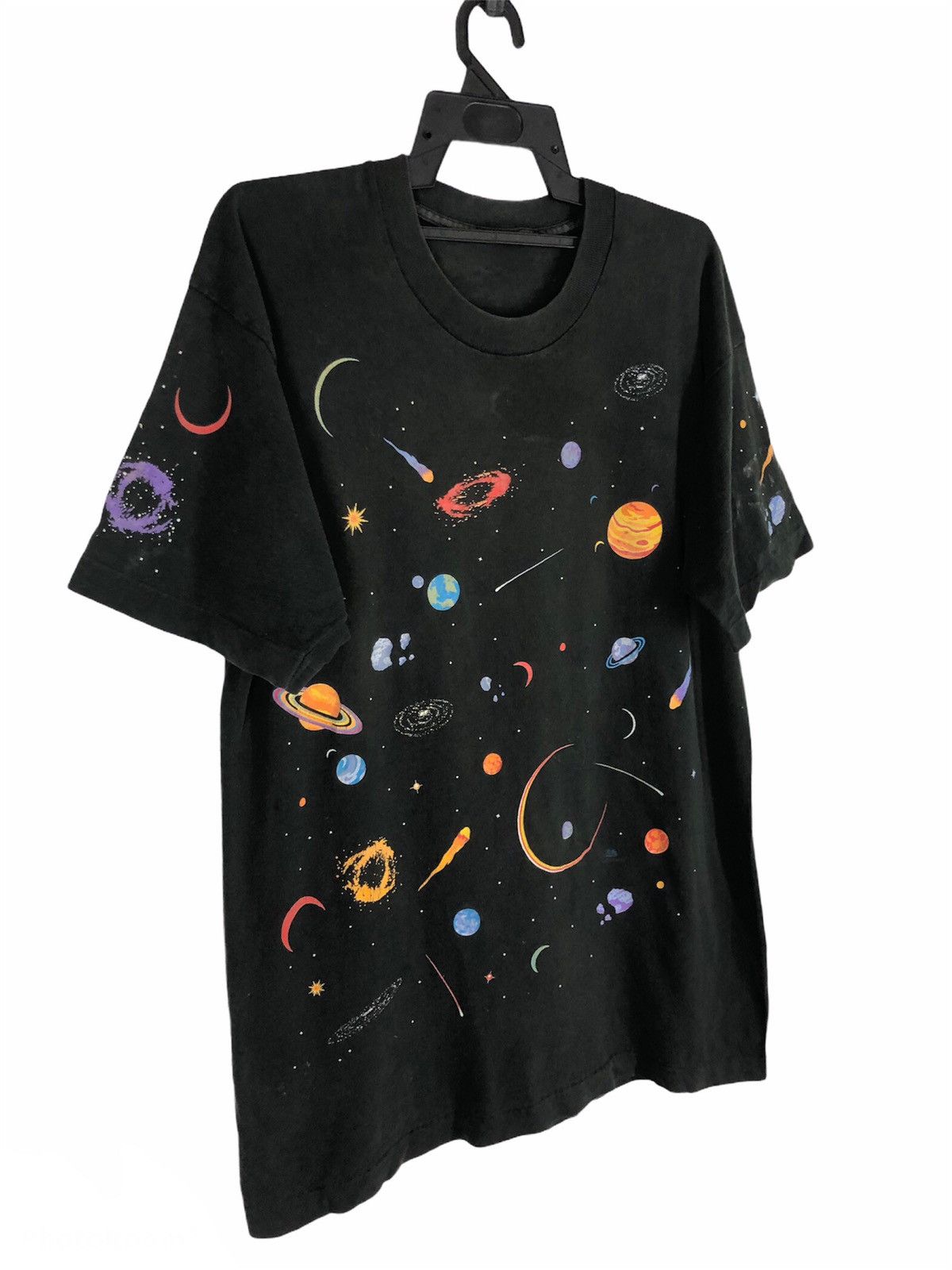 Vintage Vintage Cosmic Galaxy Print Black All Over Space Design Size US L / EU 52-54 / 3 - 2 Thumbnail