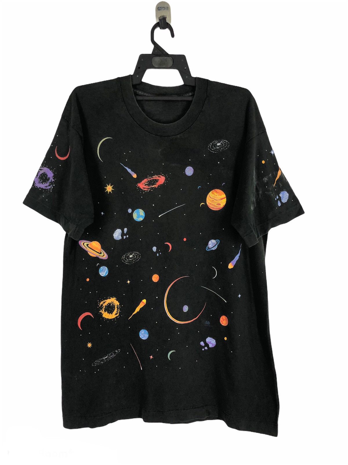 Vintage Vintage Cosmic Galaxy Print Black All Over Space Design Size US L / EU 52-54 / 3 - 1 Thumbnail